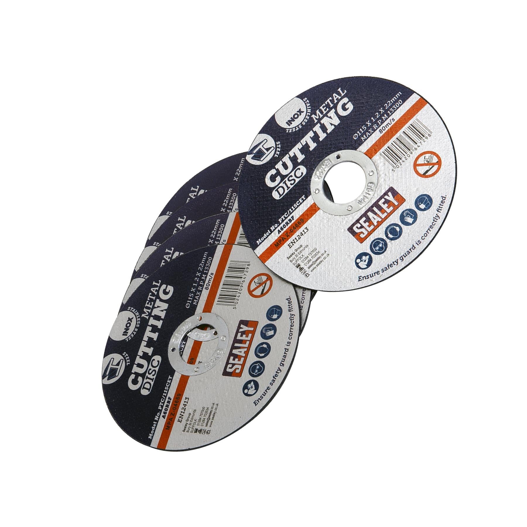 Sealey Cutting Disc Ø115 x 1.2mm 22mm Bore Pack of 5