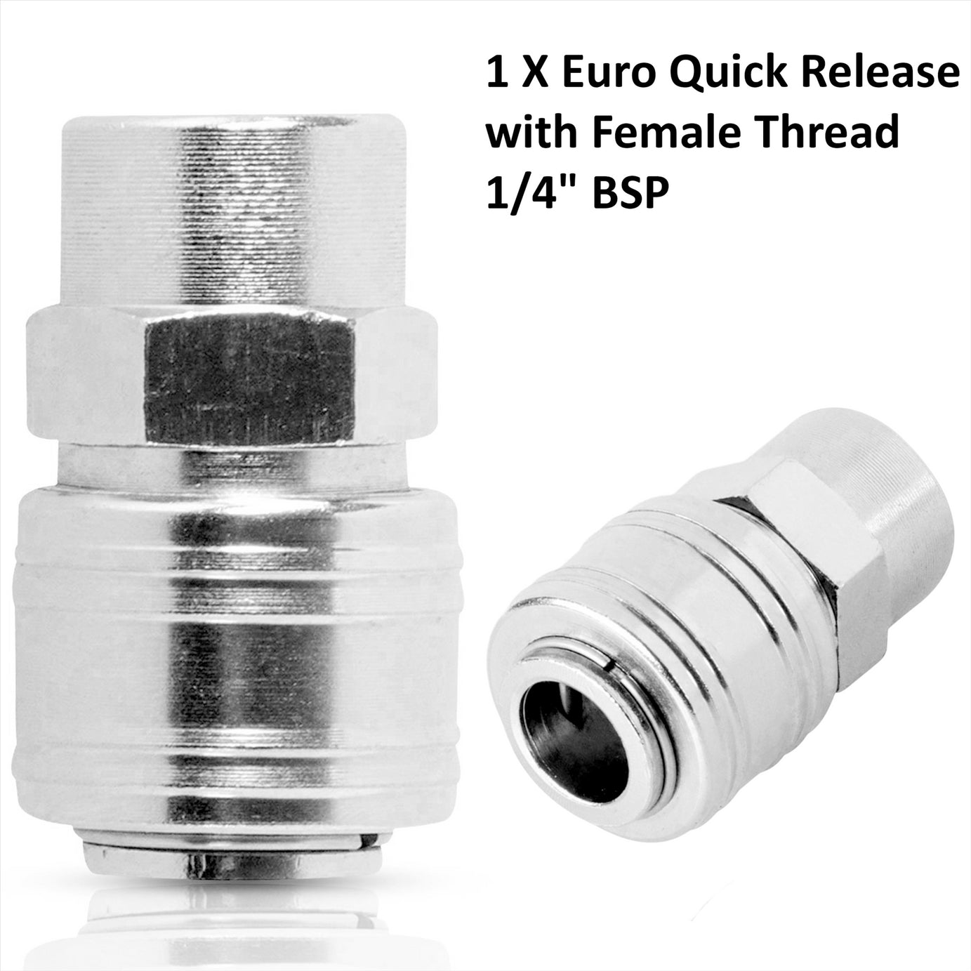 Euro Air Line Fitting Hose Connector Male Female Quick Release 1/4" BSP 10PC Set