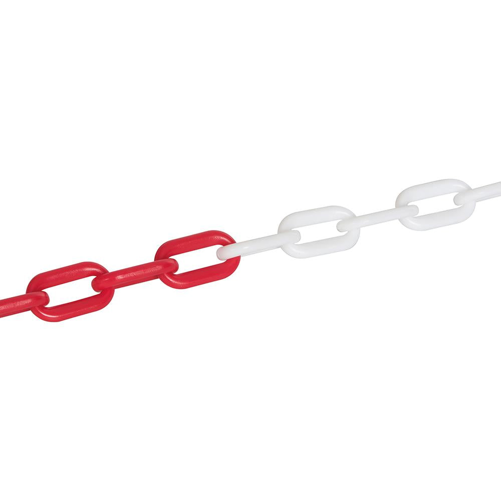 Plastic Chain Red/White 6mm X 5M Strong Plastic Construction Weatherproof