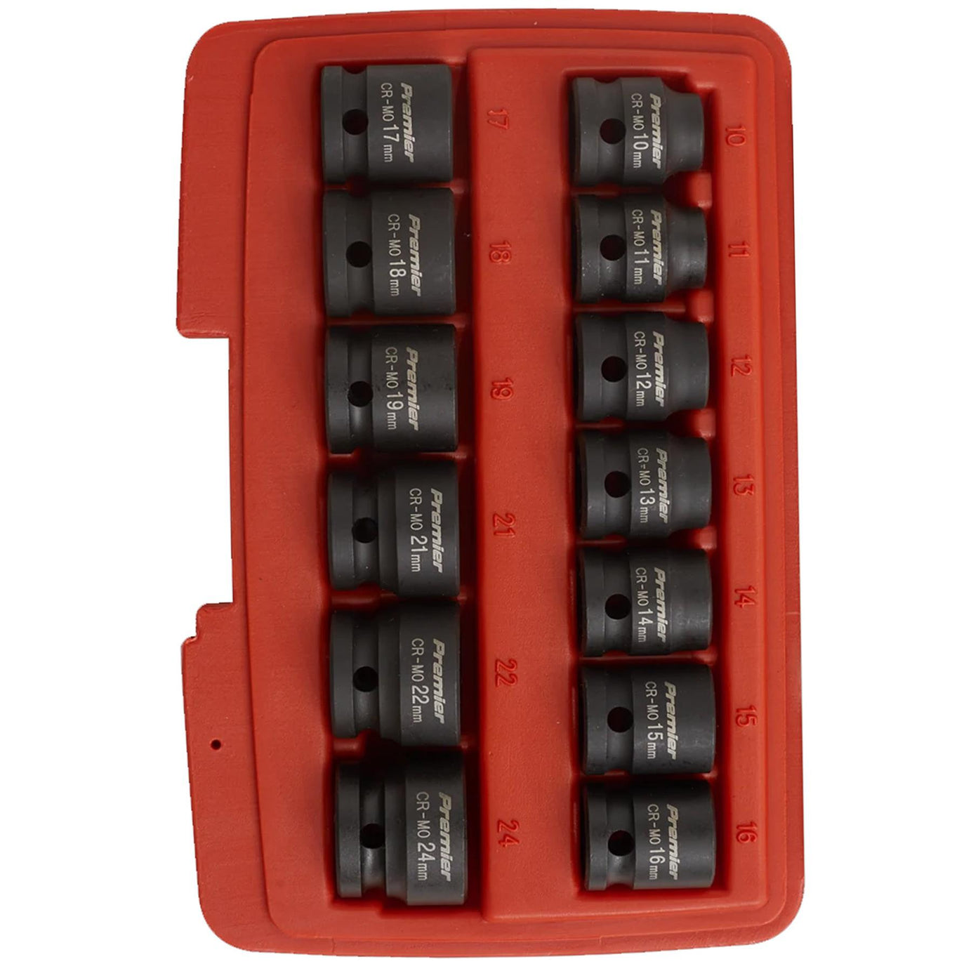 Sealey Impact Socket Set 13pc 1/2"Sq Drive Low Profile Metric