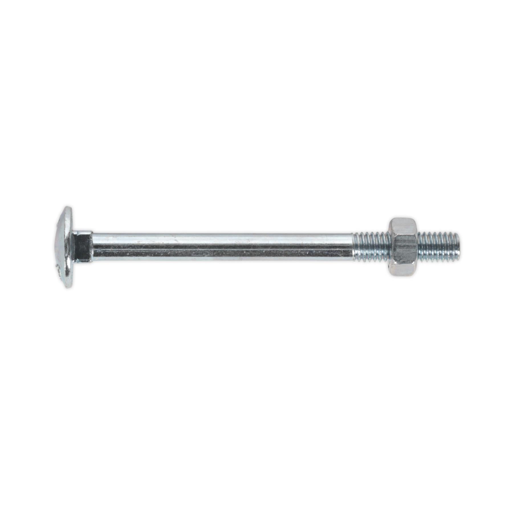 Sealey Coach Bolt & Nut DIN 603 M6 x 75mm Zinc Pack of 100
