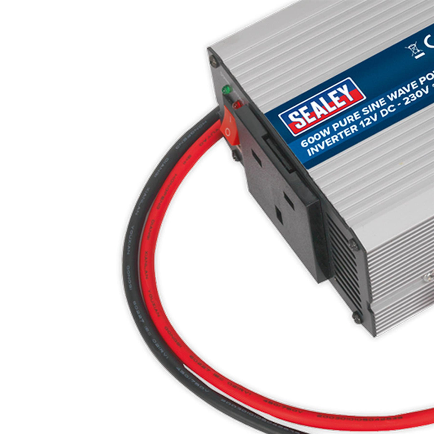 Sealey Power Inverter Pure Sine Wave 600W 12V DC - 230V 50Hz