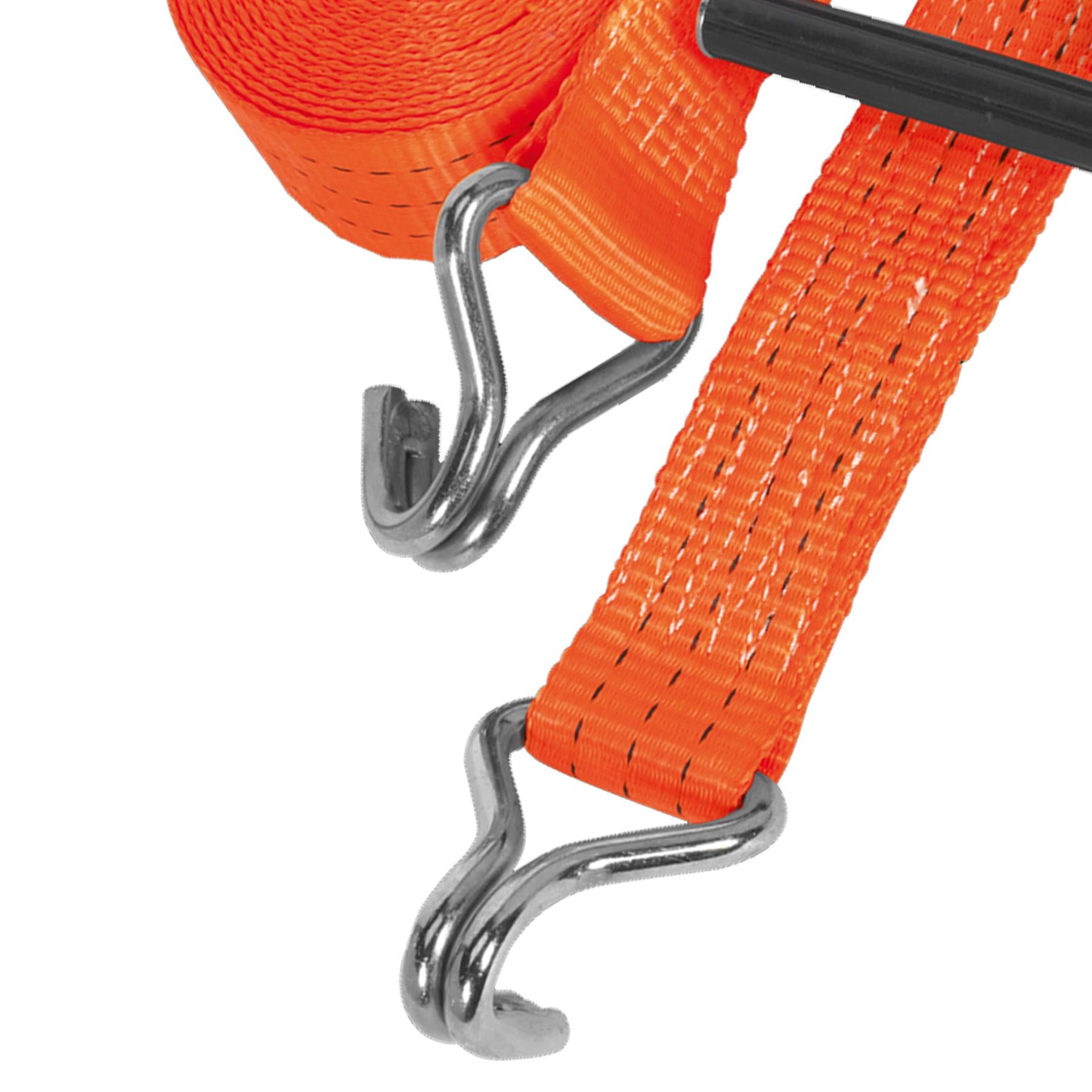 Ratchet Tie Down 50mm x 8m Polyester Webbing 3000kg Breaking Strength Sealey