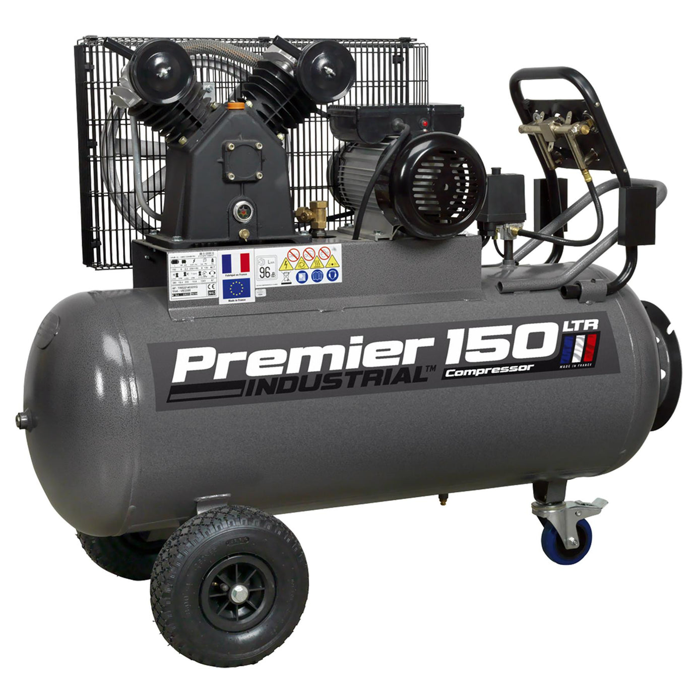 Sealey Compressor 150L Belt Drive 3hp with Front Control Panel