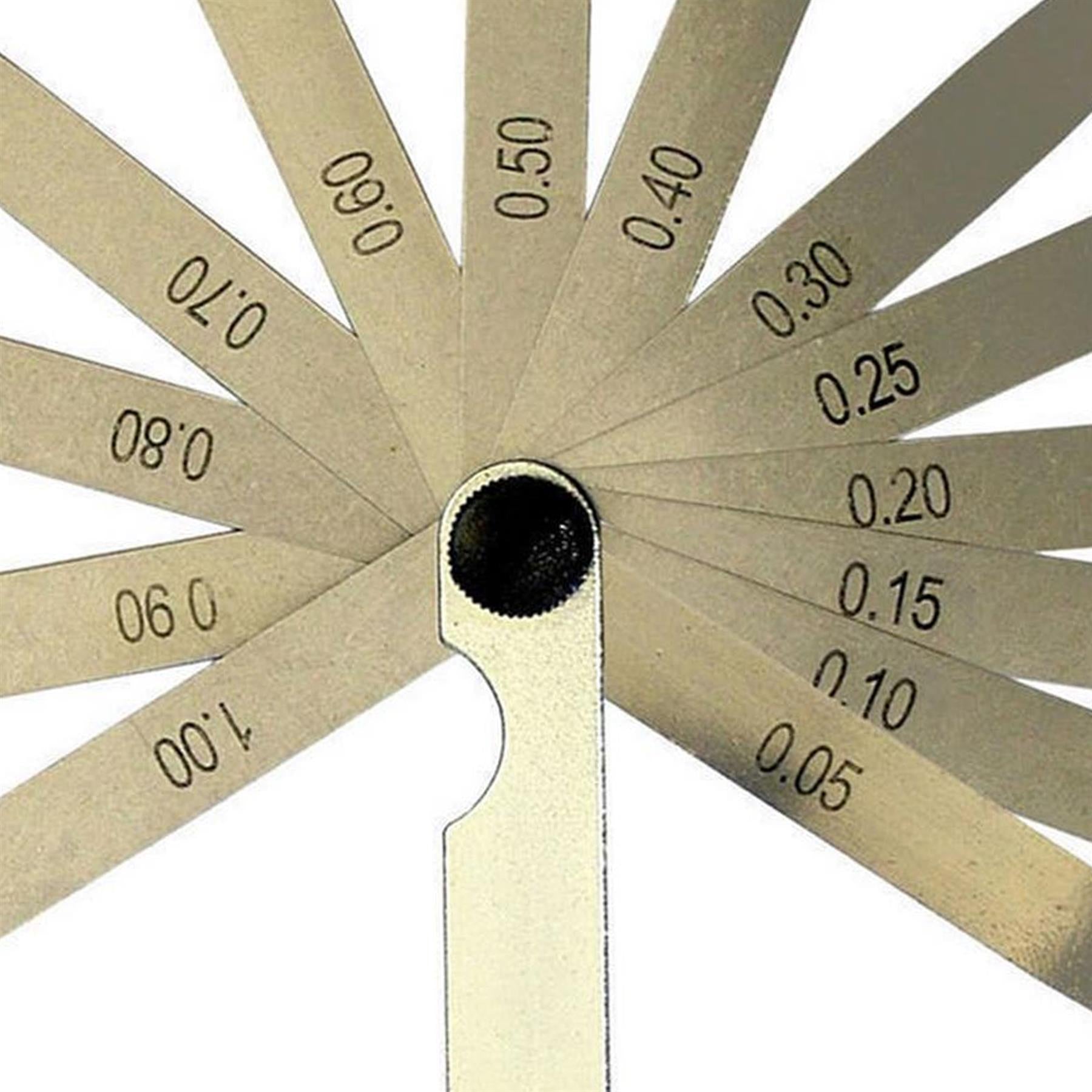 Metric Steel 13 Blade Feeler Gauge 0.05 To 1.0mm Spark Plug Measure Gap Tool Set