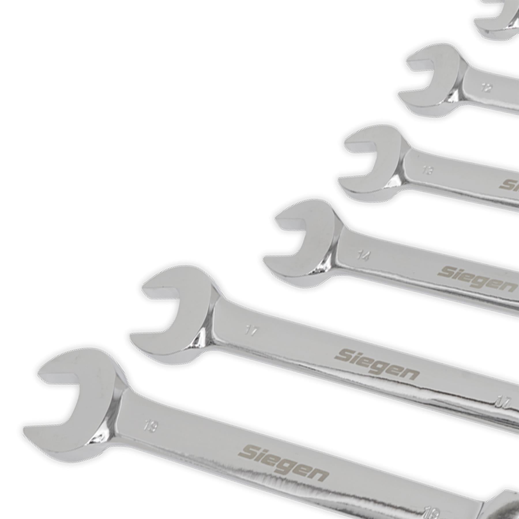 Sealey Flexible Head Ratchet Combination Spanner Set 7pc Metric