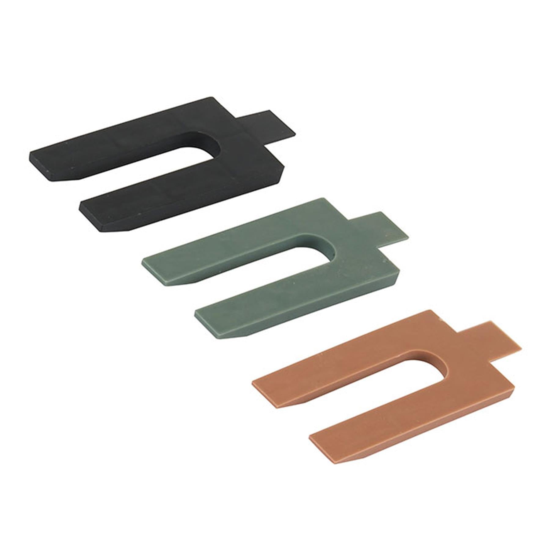 100Pk Assorted Plastic Packers 1mm 2mm 3mm 4mm 5mm and 6mm colour coded