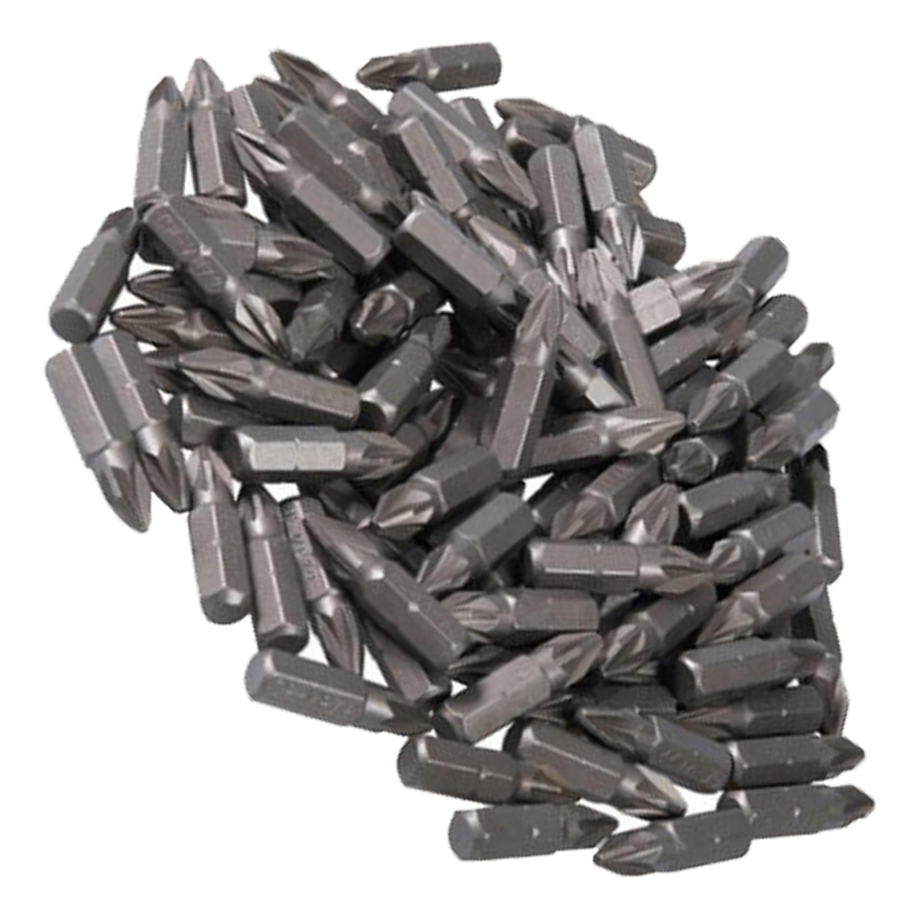PH2 Phillips Screwdriver Bits CRV Chrome Vanadium Steel 1/4" Hex Drive 100Pcs