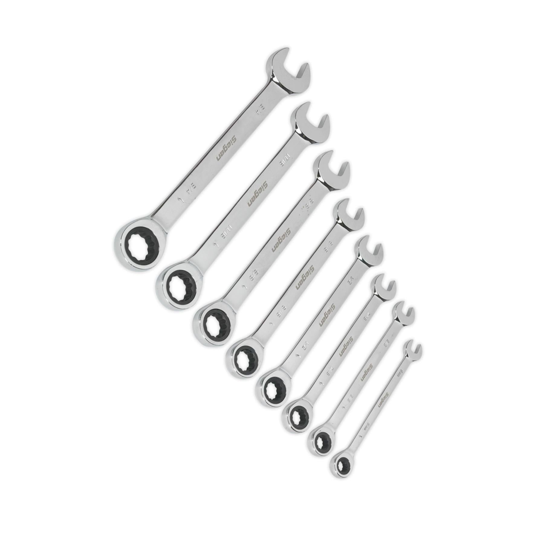 Sealey Combination Ratchet Spanner Set 8pc Imperial