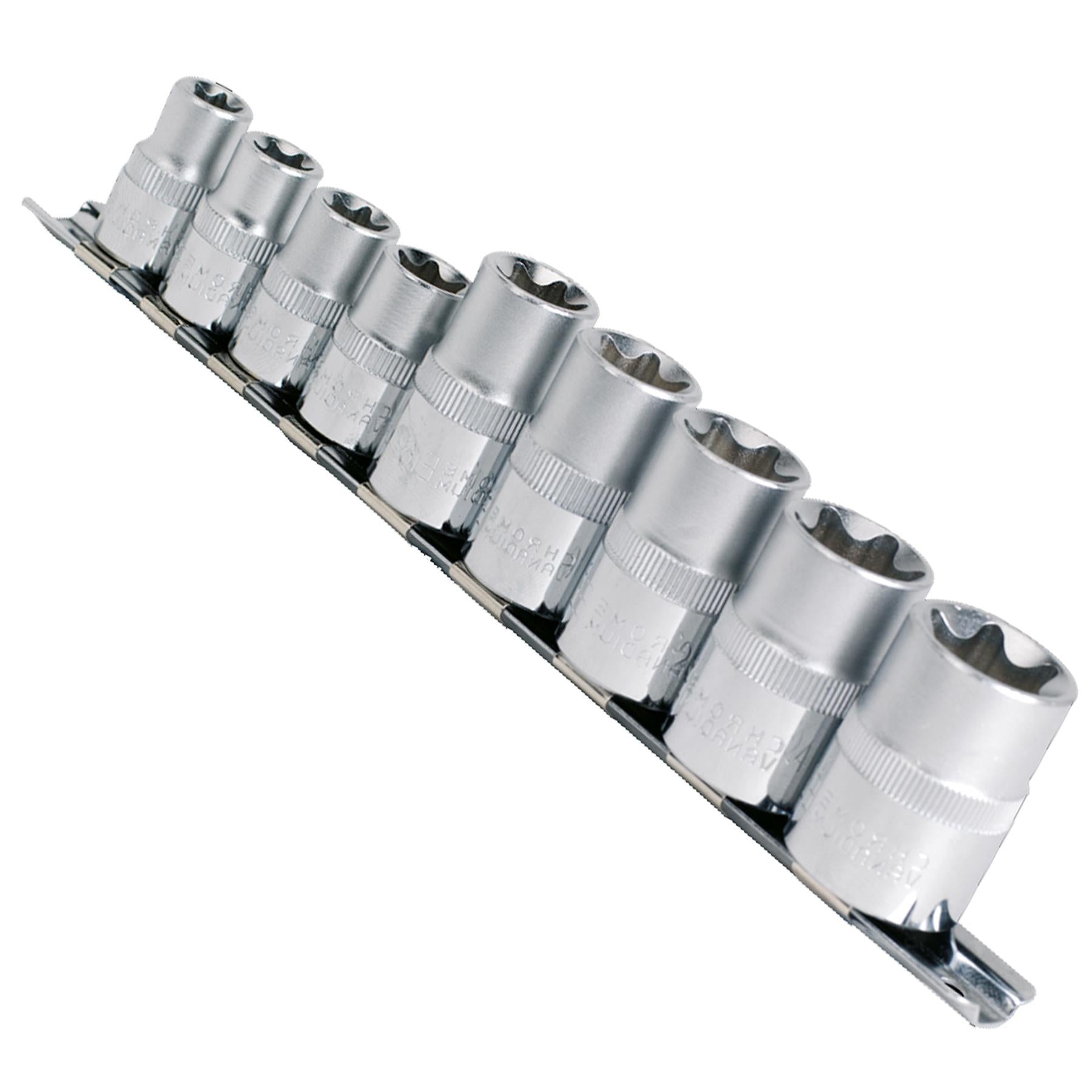 Sealey TRX-Star* Socket Set 9pc 3/8" & 1/2"Sq Dr E10-E14 & E16-E24