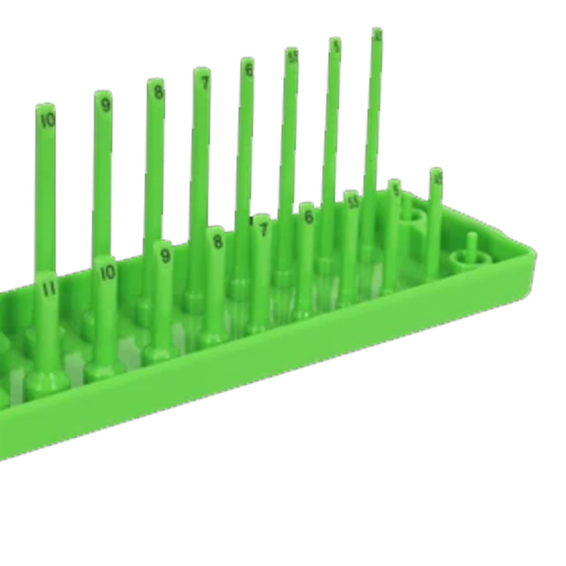 Sealey Socket Holder 1/4"Sq Drive 4-15mm Hi-Vis Green