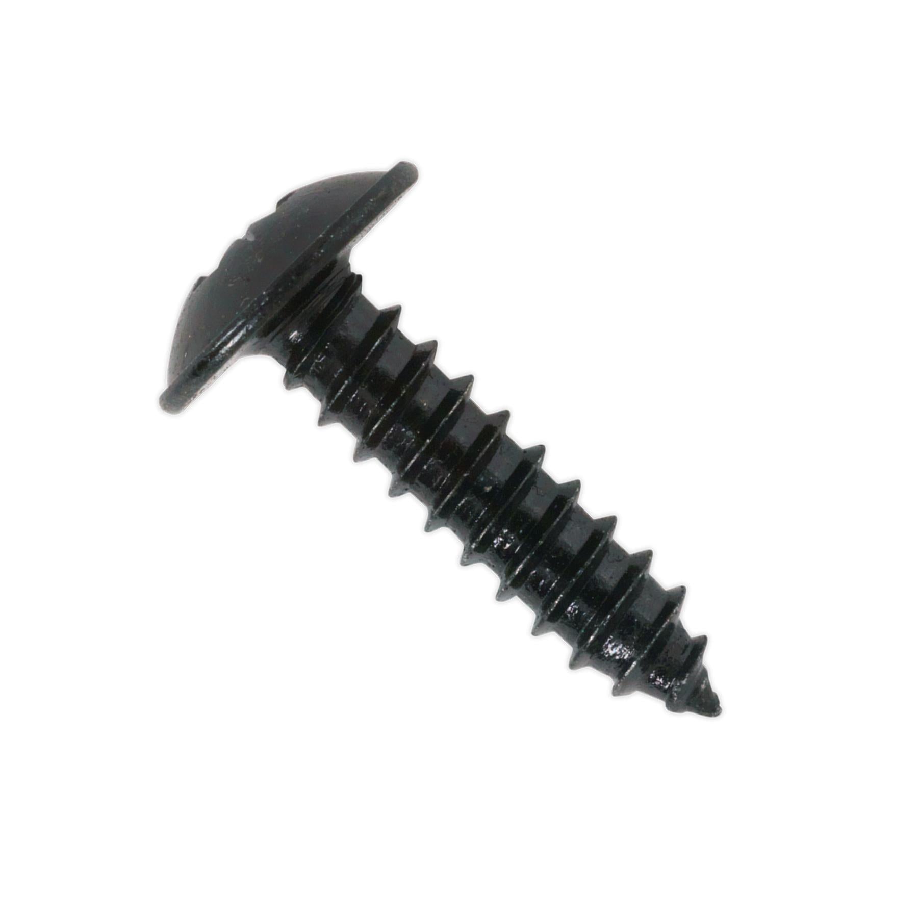 Sealey Self Tapping Screw 4.8 x 13mm Flanged Head Black Pozi Pack 100