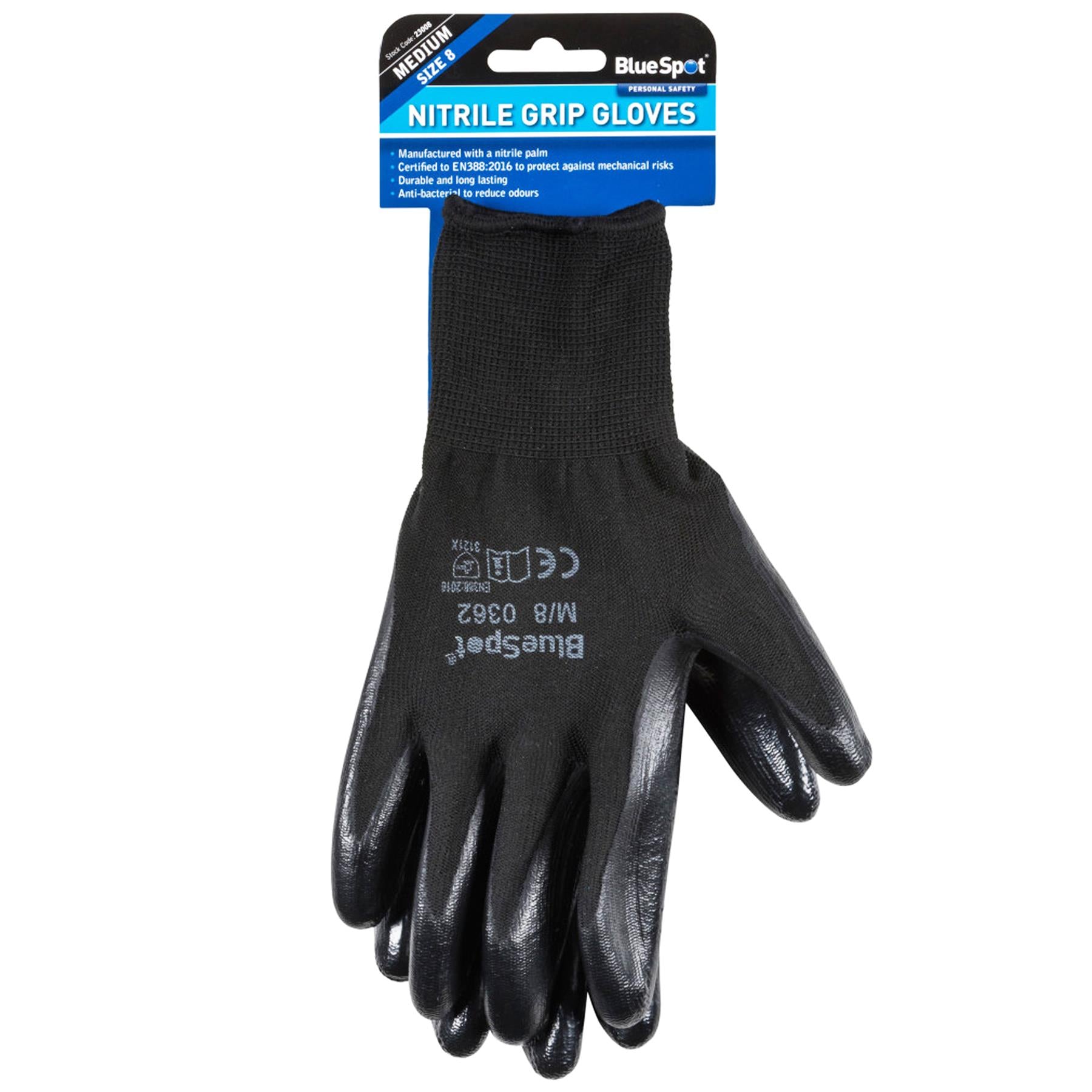 BlueSpot Nitrilon Duo-Lite Fully Double Coated Nitrile Waterproof Grip Gloves