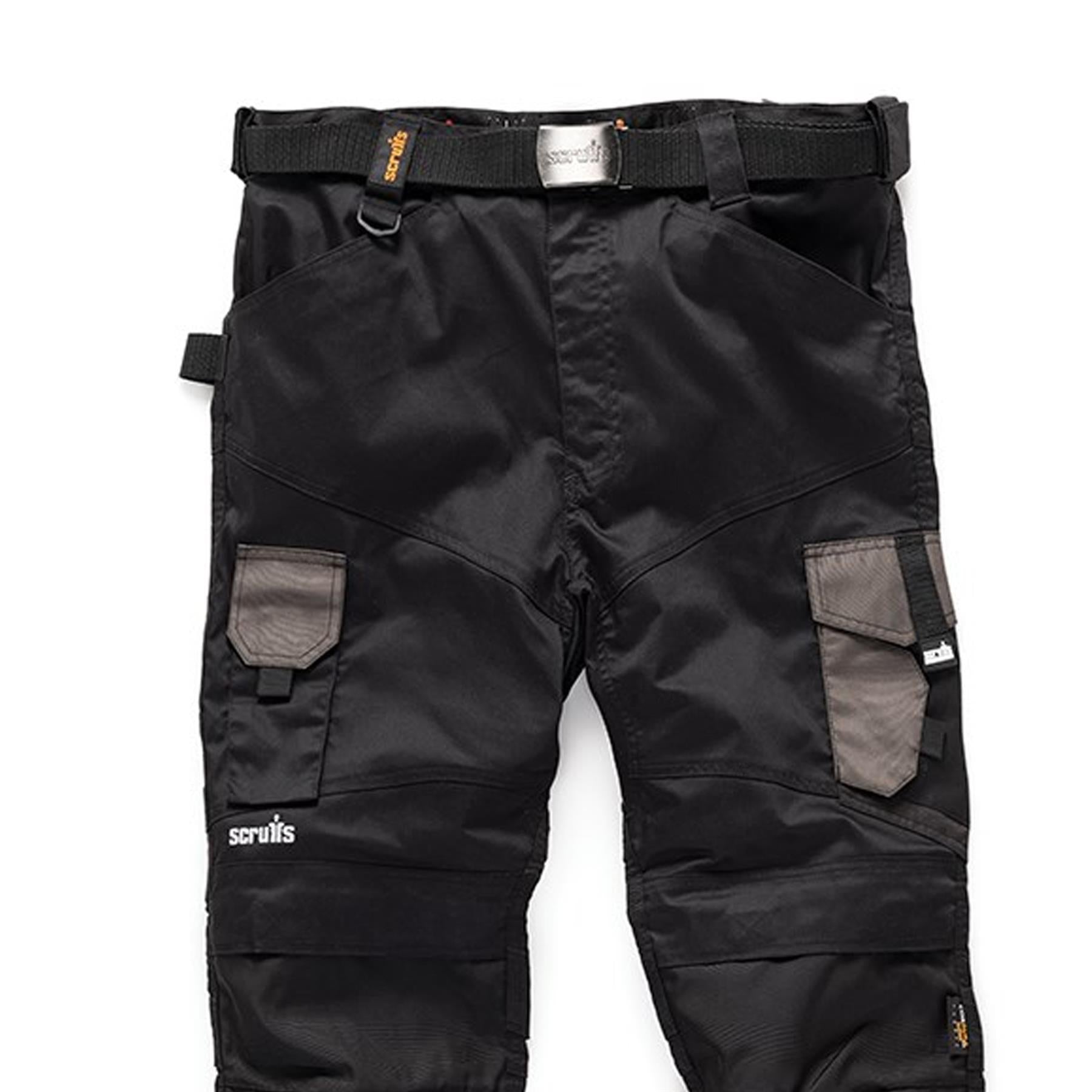 Scruffs Work Trouser Pro Flex Lightweight Slim Fit Hard Wearing Black 33R