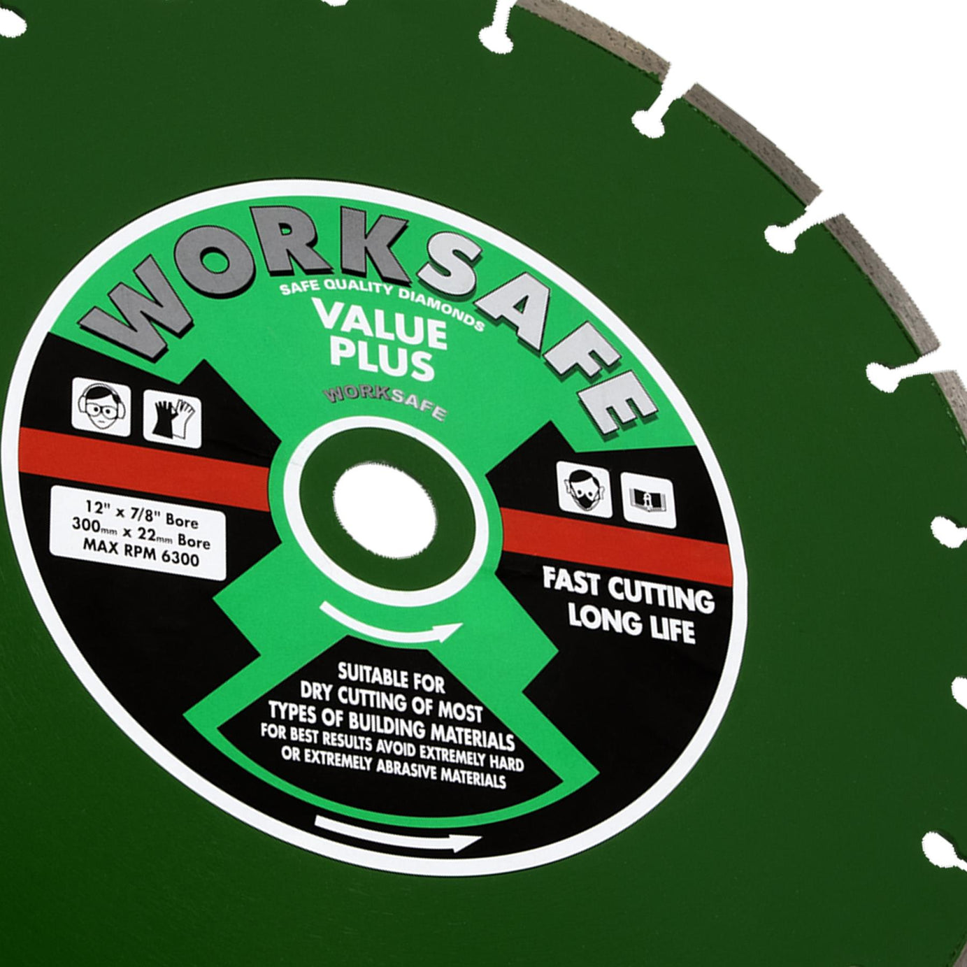 Value Plus Diamond Blade 300 x 22mm. cutting hard and medium materials   Sealey
