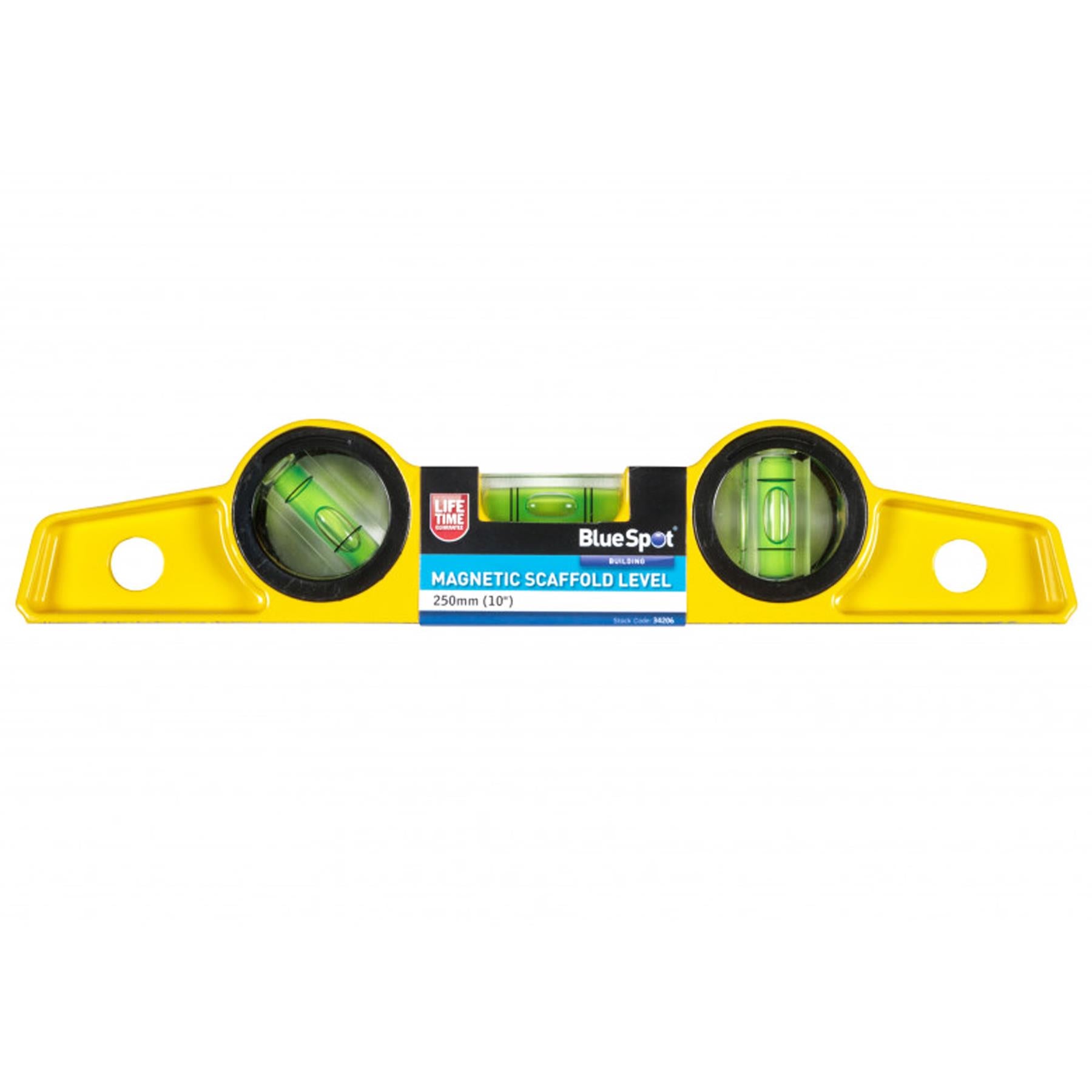 BlueSpot Magnetic Boat Metal Spirit Level Scaffolder Tool 3 Vial 250mm 10"