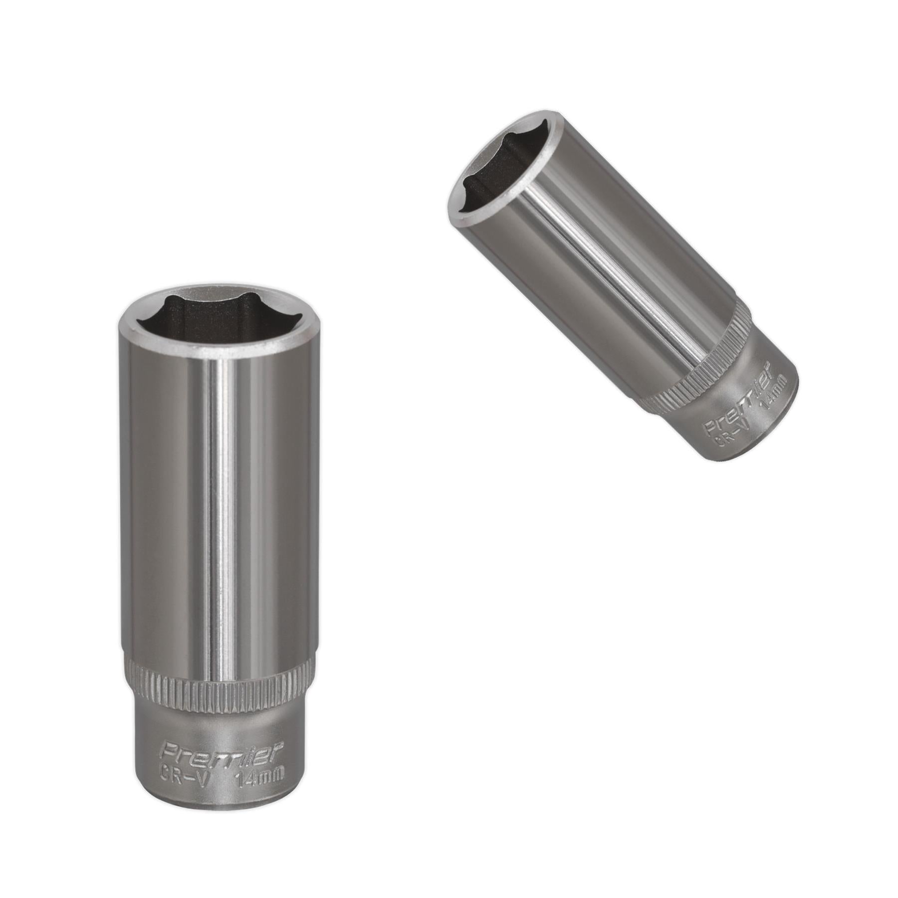 Sealey WallDrive® Socket 14mm Deep 1/4"Sq Drive