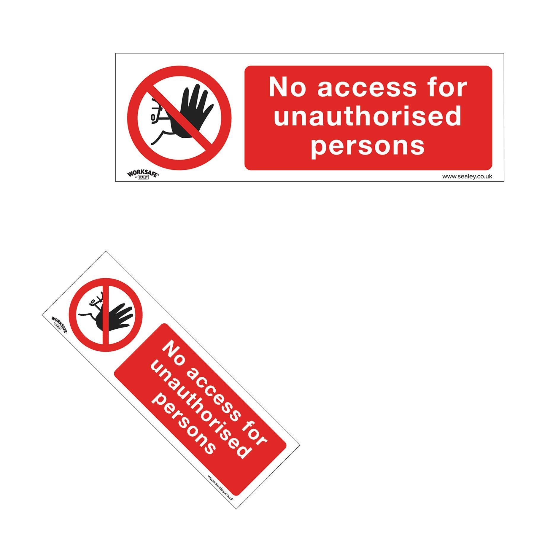 Prohibition Safety Sign - No Access - Rigid Plastic