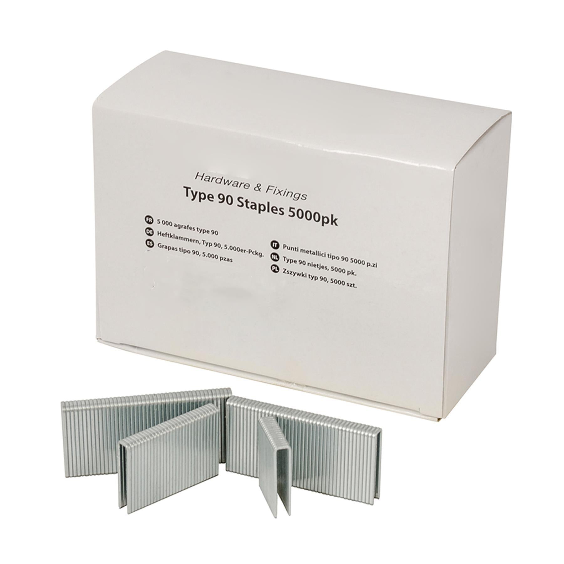 Heavy Duty Crown Staples Narrow / Type 90 5000Pk 5.80 X 25 X 1.25mm