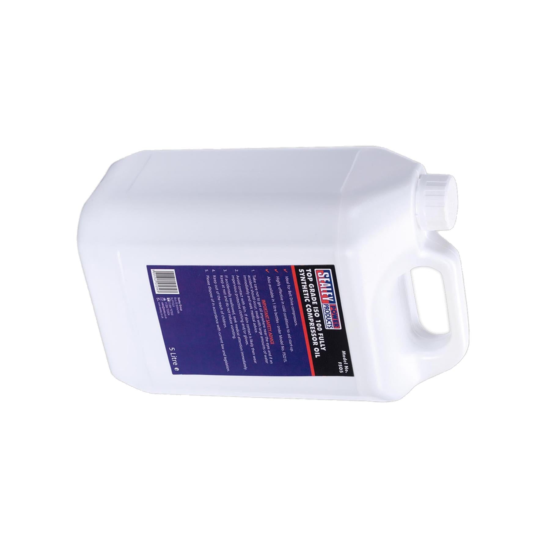 Sealey Compressor Oil Fully Synthetic 5Litre Container - FSO5