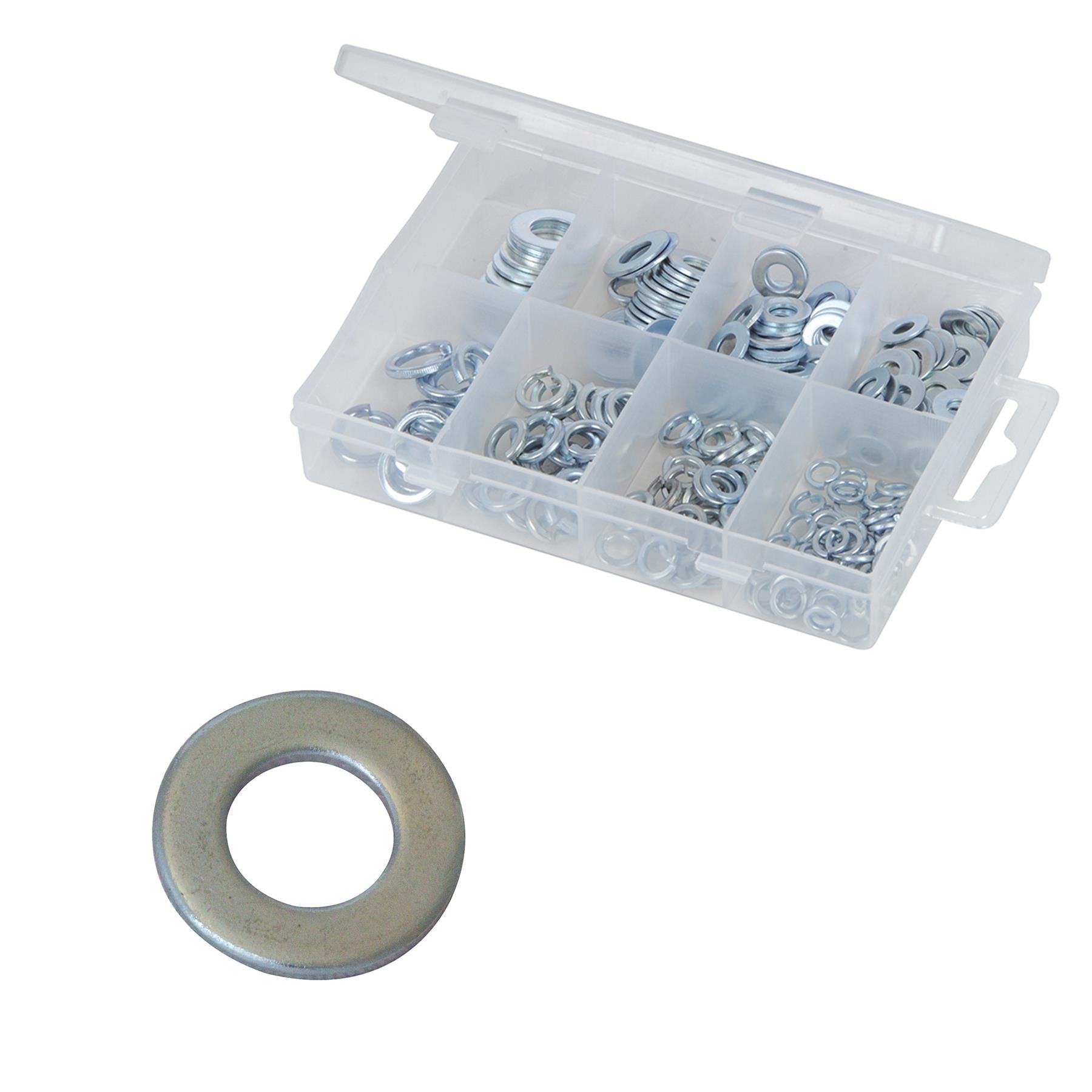 210Pce Steel Washers Pack Diy Tools Zinc Plated Corrosion Resistant Finish