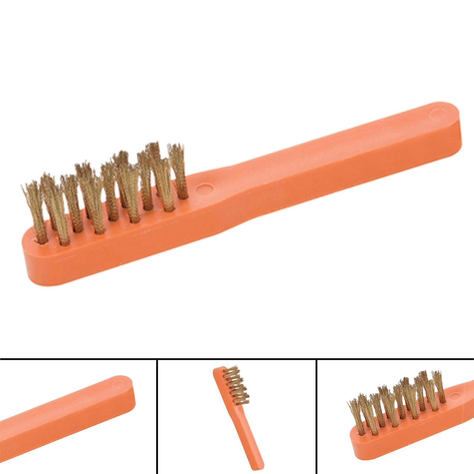 Spark Plug Brush 150mm Brassed Steel Brush With Tough, Stay-Clean Plastic Handle