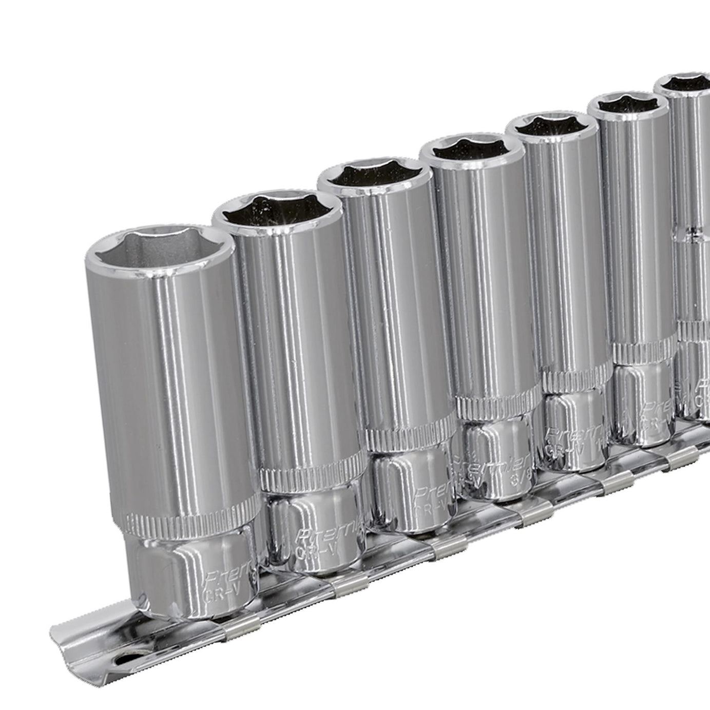 Sealey Socket Set 11pc 1/4"Sq Drive Deep WallDrive Imperial