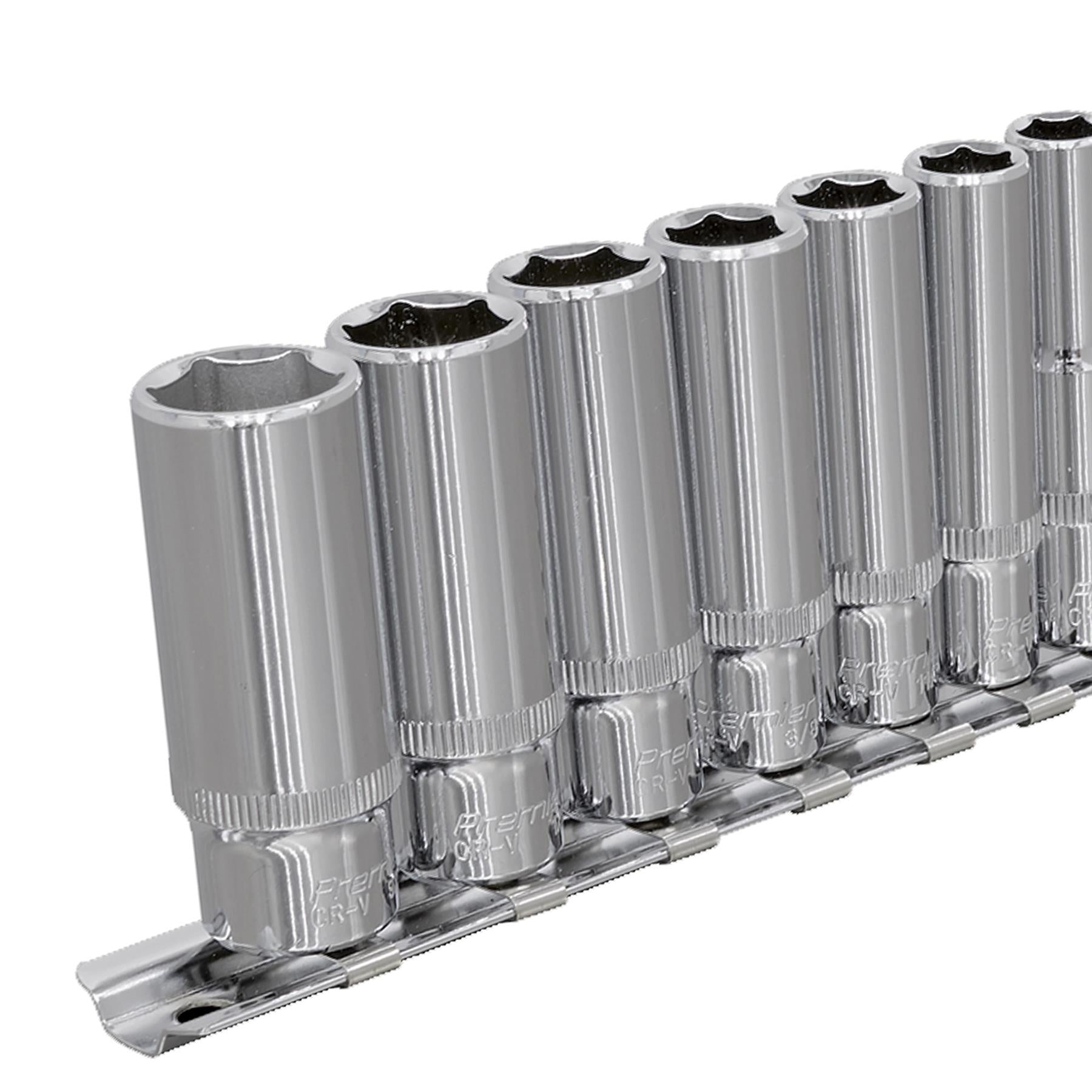 Sealey Socket Set 11pc 1/4"Sq Drive Deep WallDrive Imperial