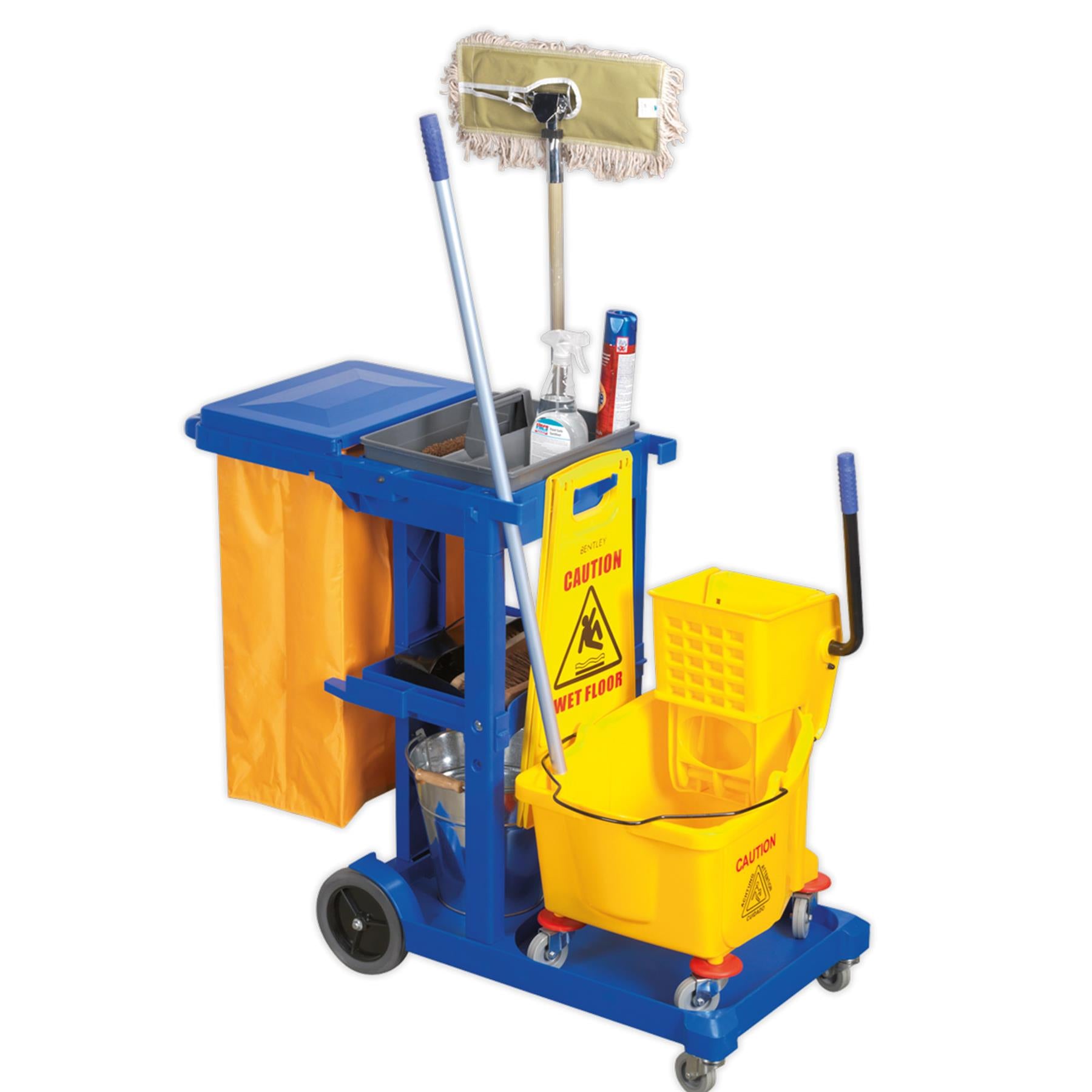 Sealey Janitorial Trolley Two Castors And Two Rubber Wheels.