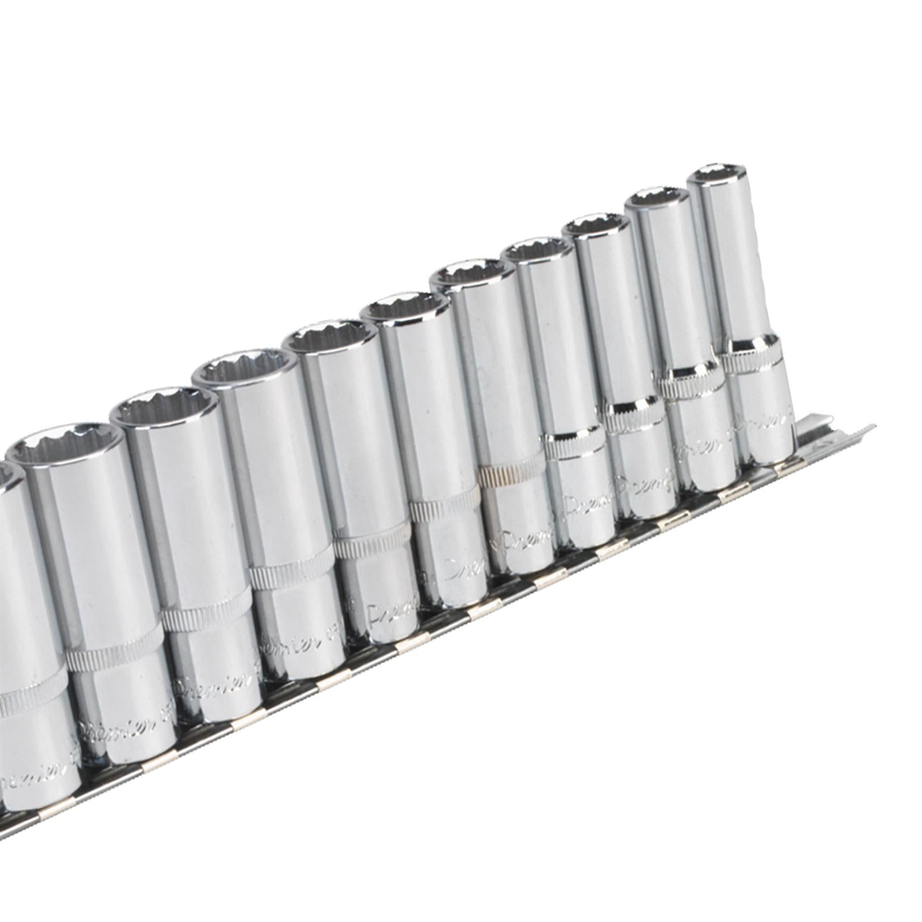 Sealey Socket Set 12pc 3/8"Sq Drive 12pt Deep WallDrive Metric