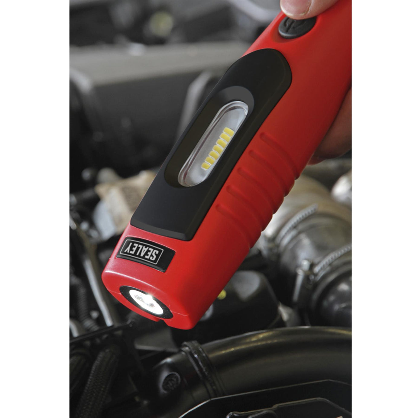 Sealey R/Charge 360 Insp Light 7 SMD & 3W SMD LED Red Li-ion