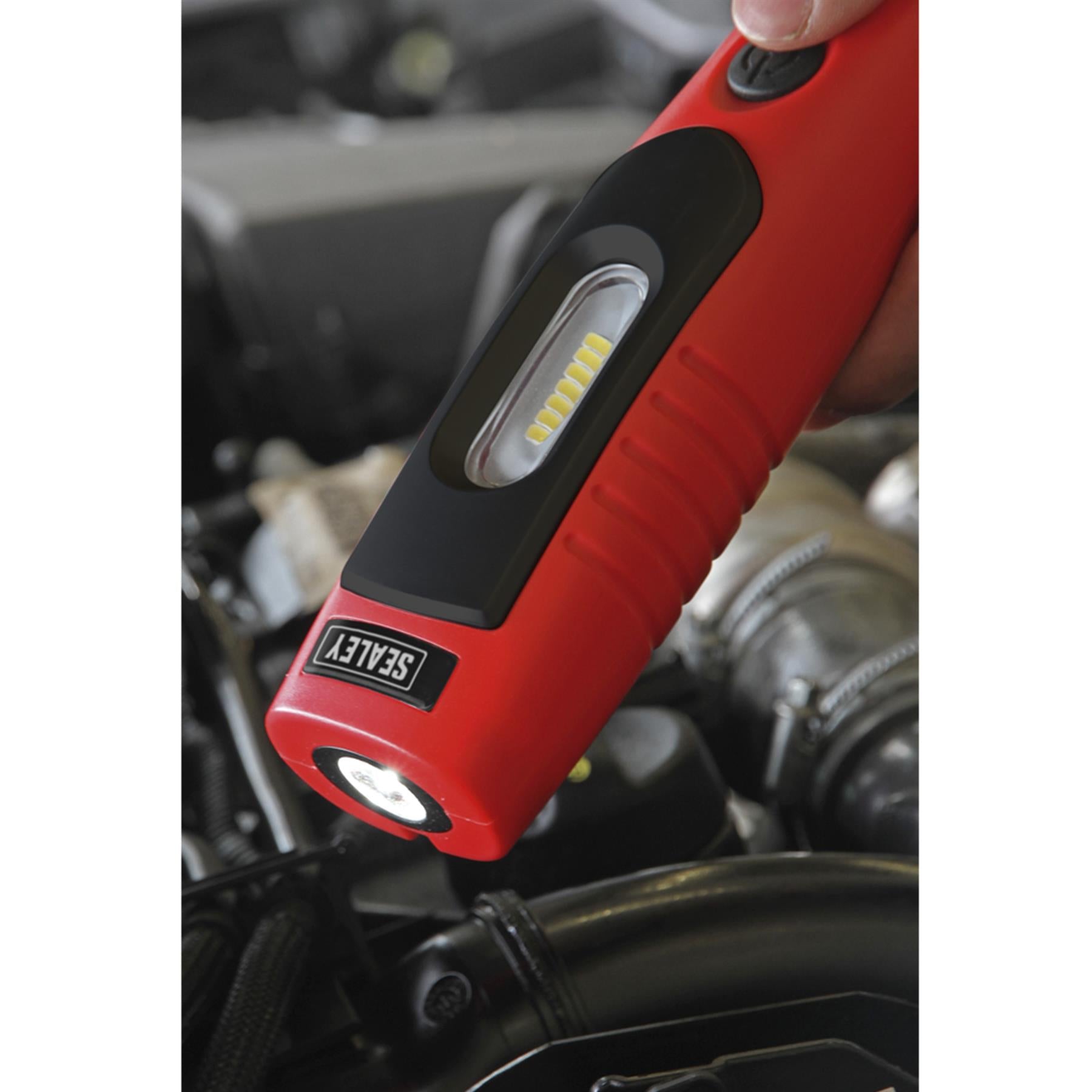 Sealey R/Charge 360 Insp Light 7 SMD & 3W SMD LED Red Li-ion