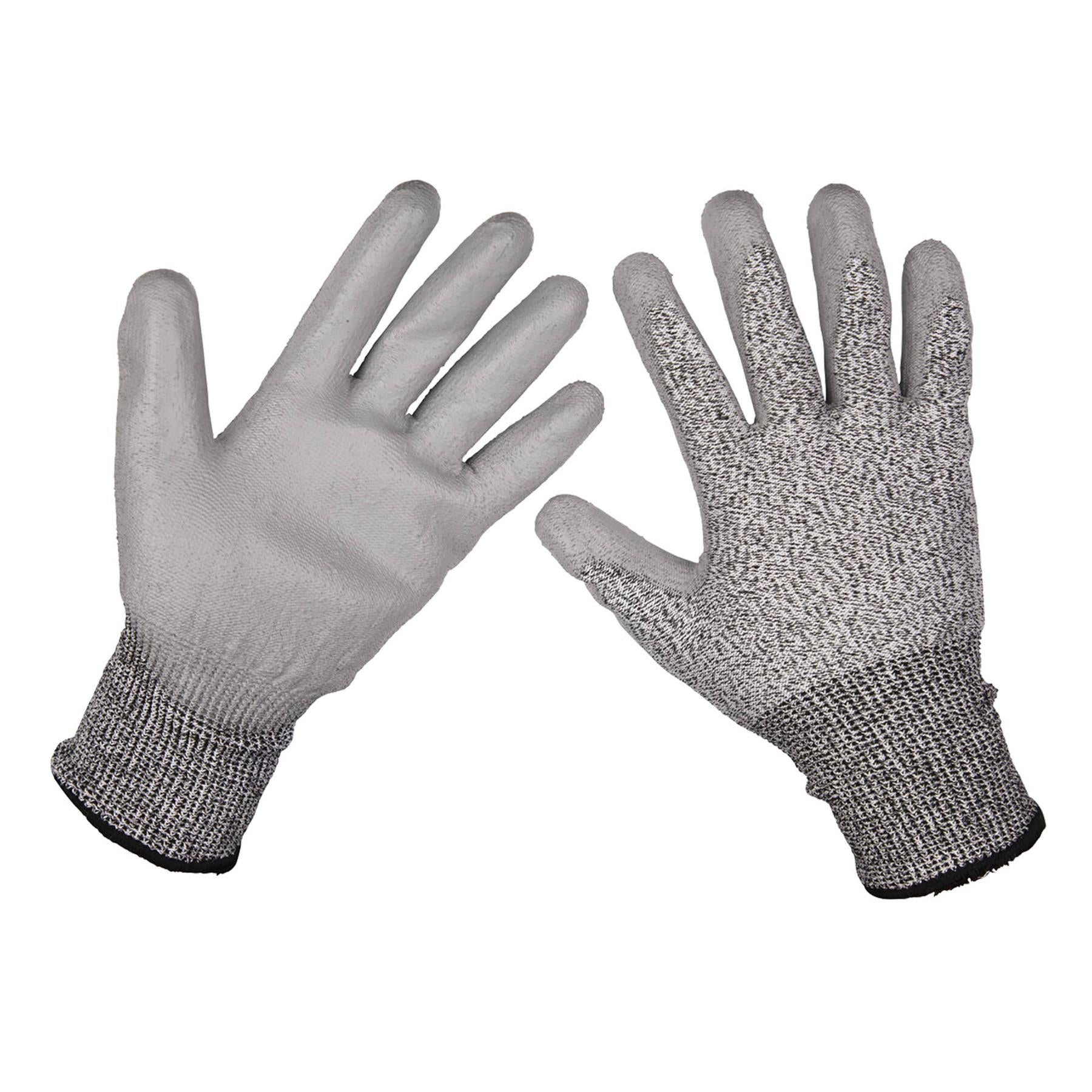 Sealey Anti-Cut PU Gloves (Cut Level C - Large) - Pair