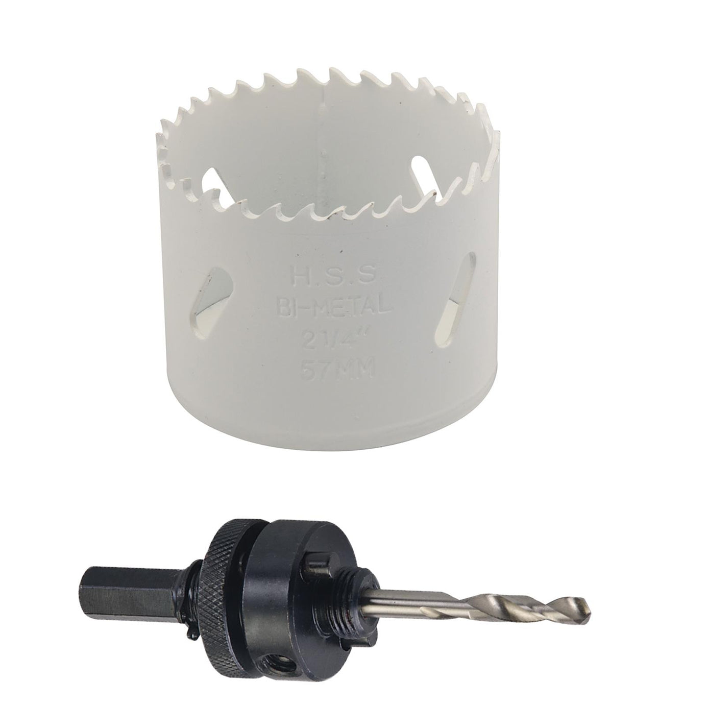 Arbor Included HoleSaw Sets HSS Bi Metal Hole saws Metal Wood Plastic 57mm