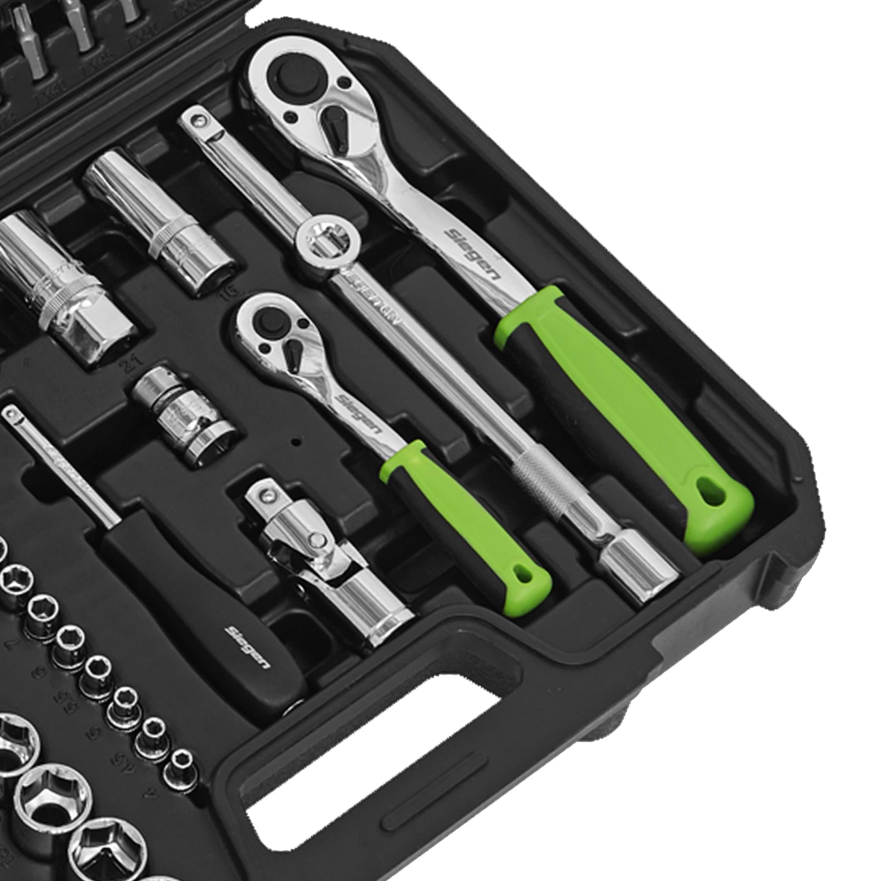 Sealey Socket Set 94pc 1/4" & 1/2"Sq Drive WallDrive Metric