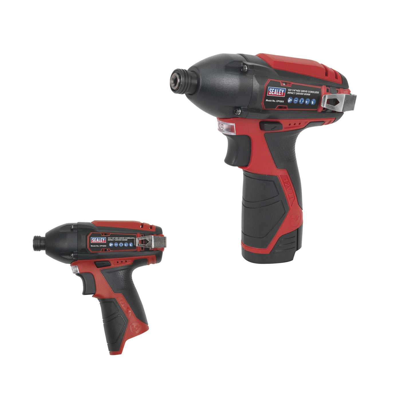 Sealey Cordless Impact Driver 1/4"Hex Dr 80Nm 12V Li-ion- Body Only