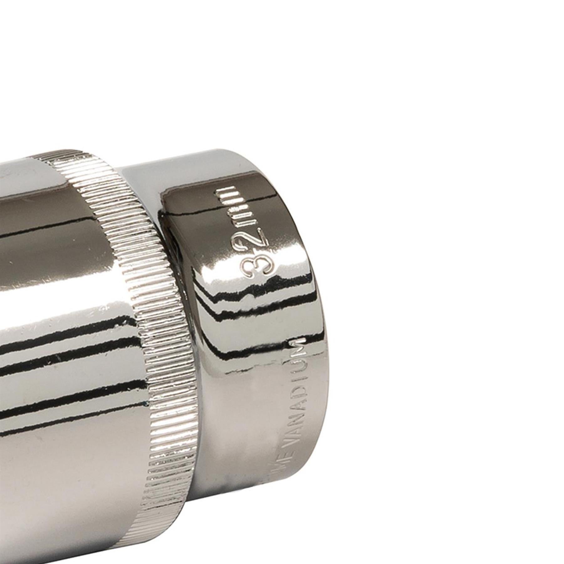 Socket 1/2" Drive Metric Hex Square 32mm Individual Hex Polished Crv Quality