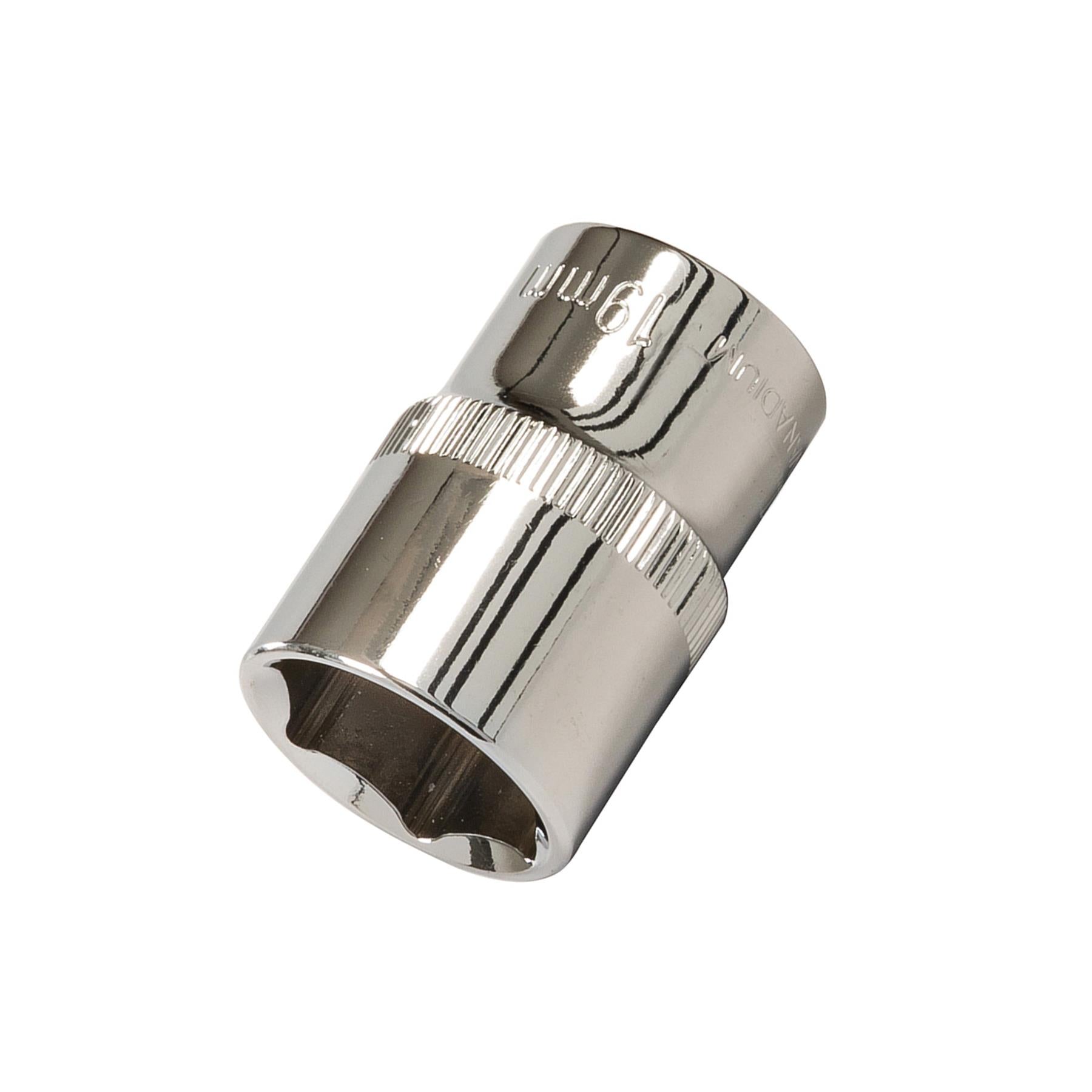 Socket 1/2" Drive Metric Hex Square 19mm Individual Hex Polished Crv Quality