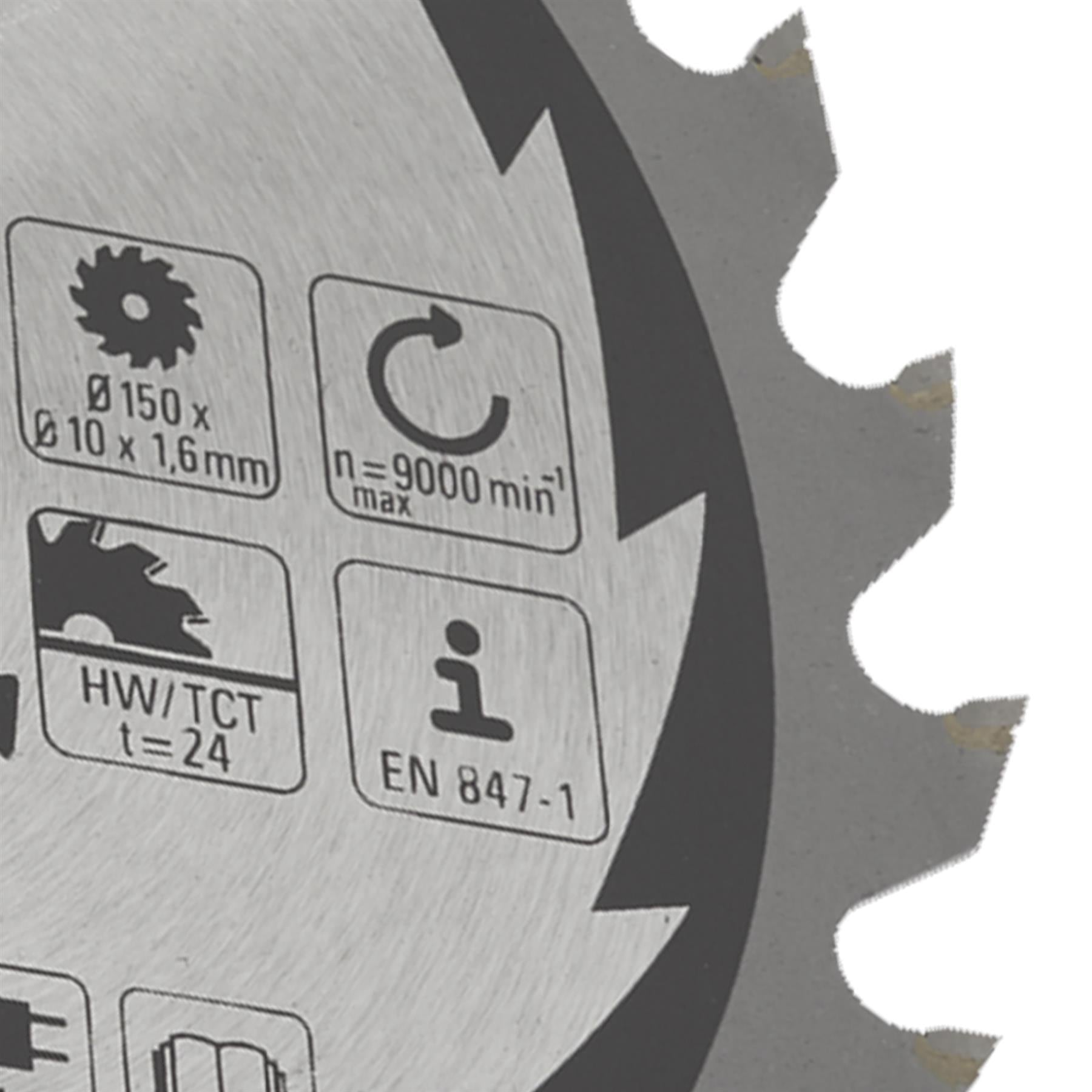 Sealey Cut-Off Saw Blade 150 x 1.6mm/10mm 24tpu