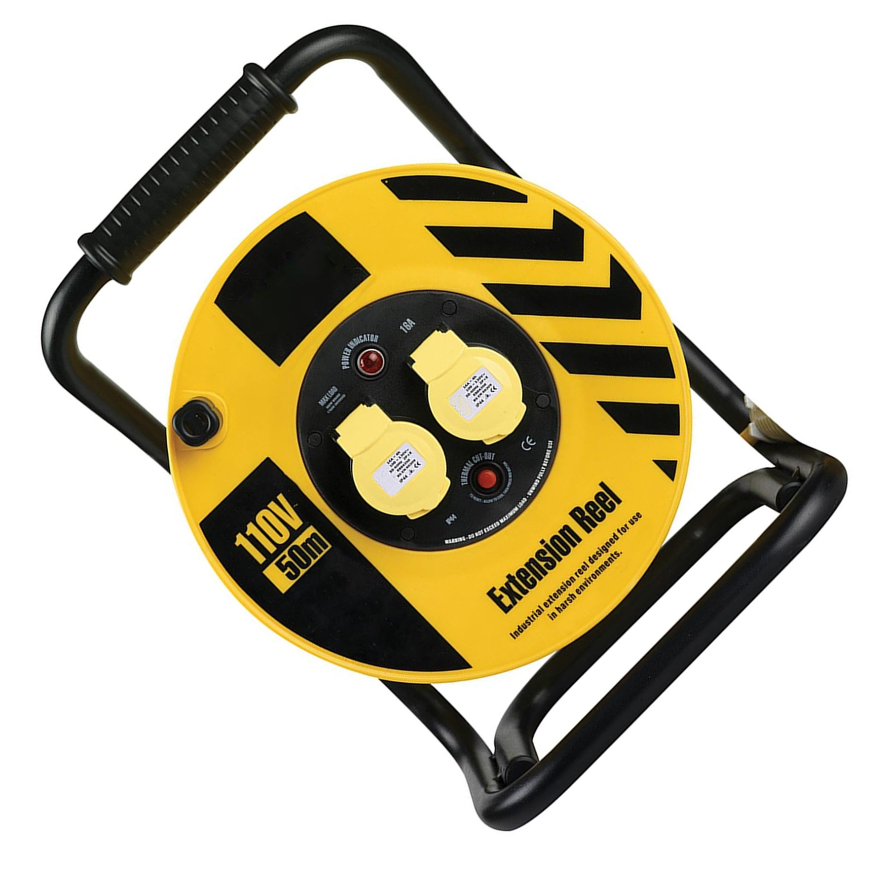 Defender Heavy Duty Cable Reel 1.5mm2 2-Way 16A 50m 110V