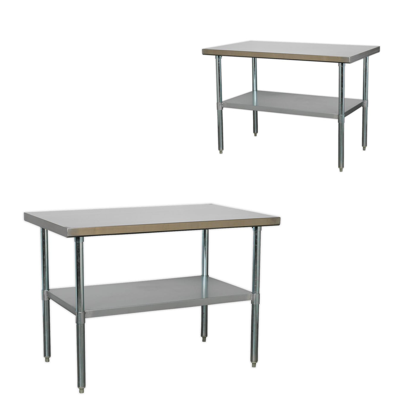 Sealey Stainless Steel Workbench 1.2m Storage Space Galvanized Steel Frame