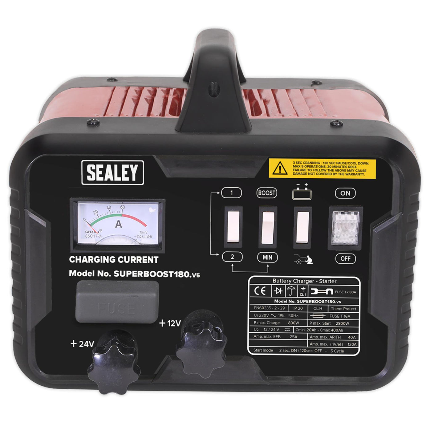 Sealey Starter/Charger 180/40A 12/24V 230V