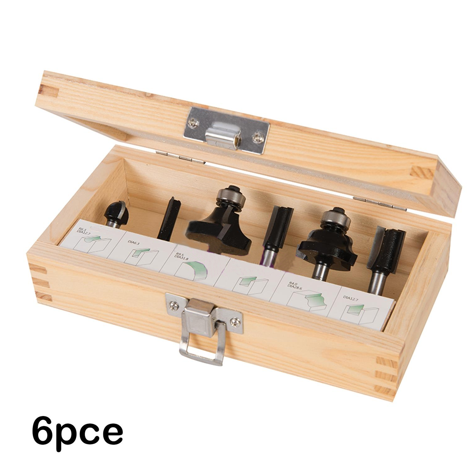 1/2" Router Starter Kit 6Pce Twin Flutes For Clean, Precise Cutting New