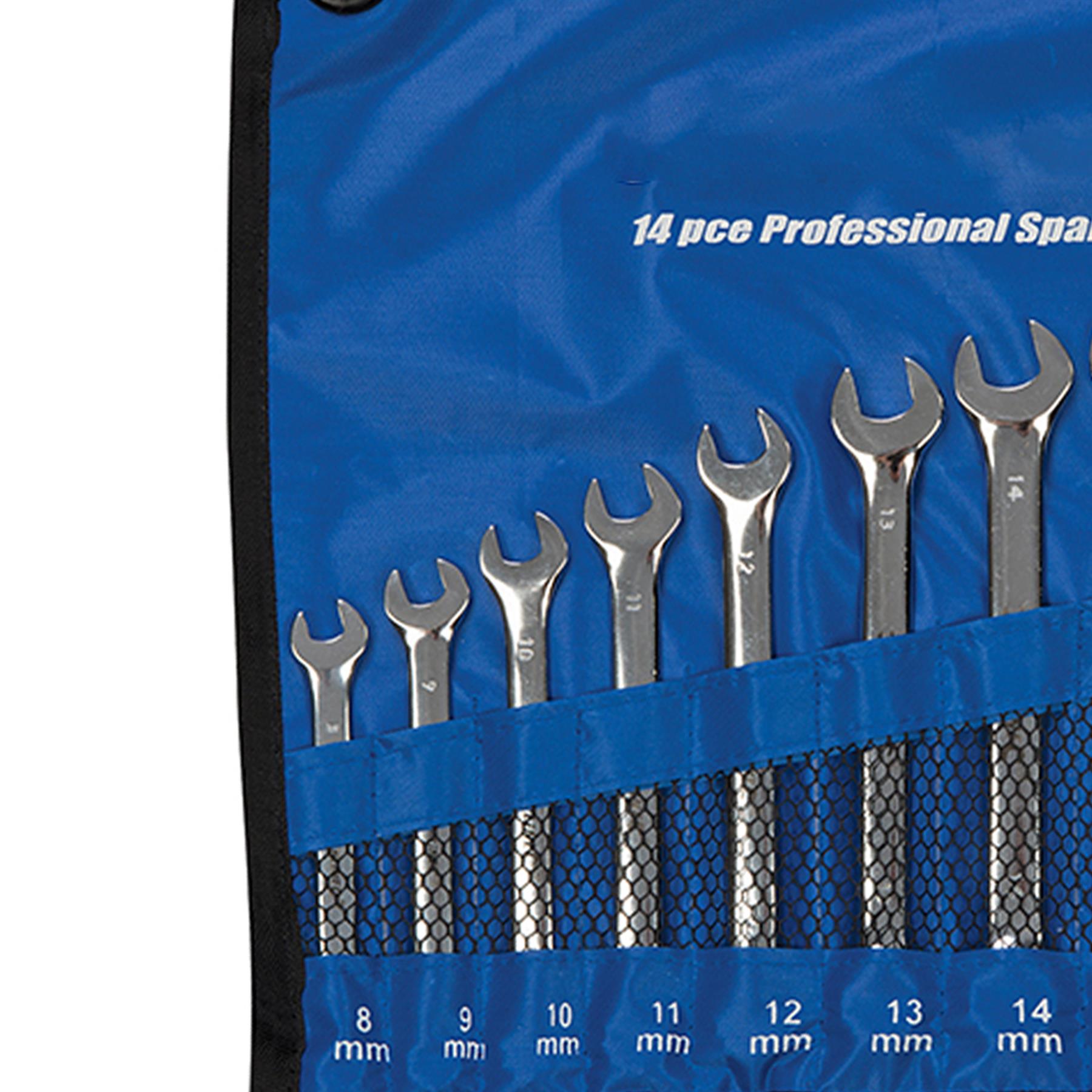 14 Pce  Pro Cr-V Metric Combination Spanner Set 8-24mm (Sp50)