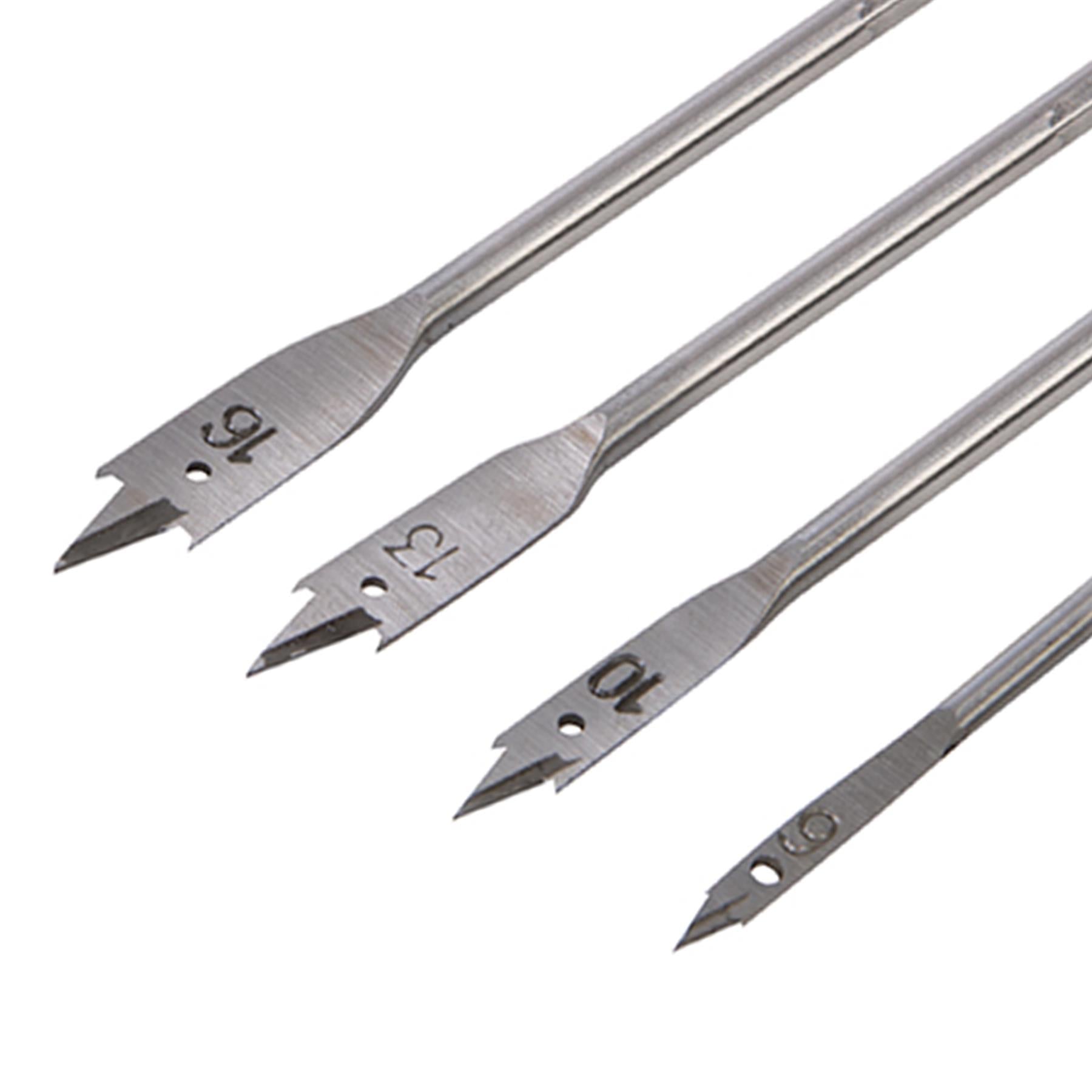 10Pce Flat Bit & Extension Arm Set 6 - 32mm Hardened High Carbon Steel