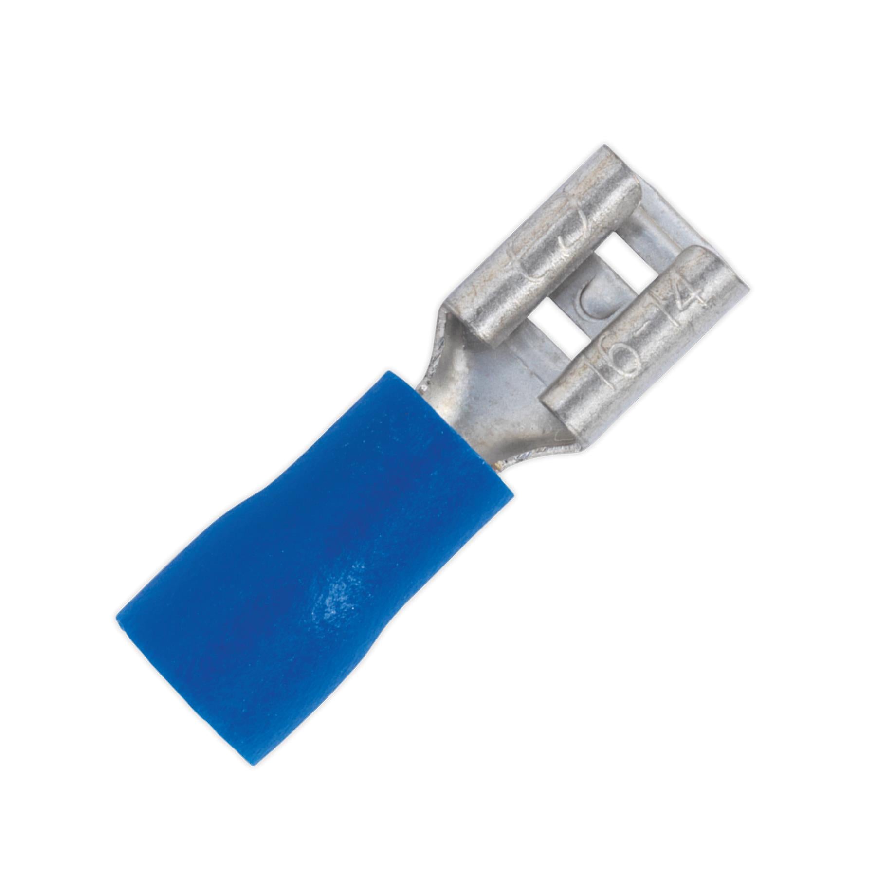 Sealey Push-On Terminal 4.8mm Female Blue Pack of 100