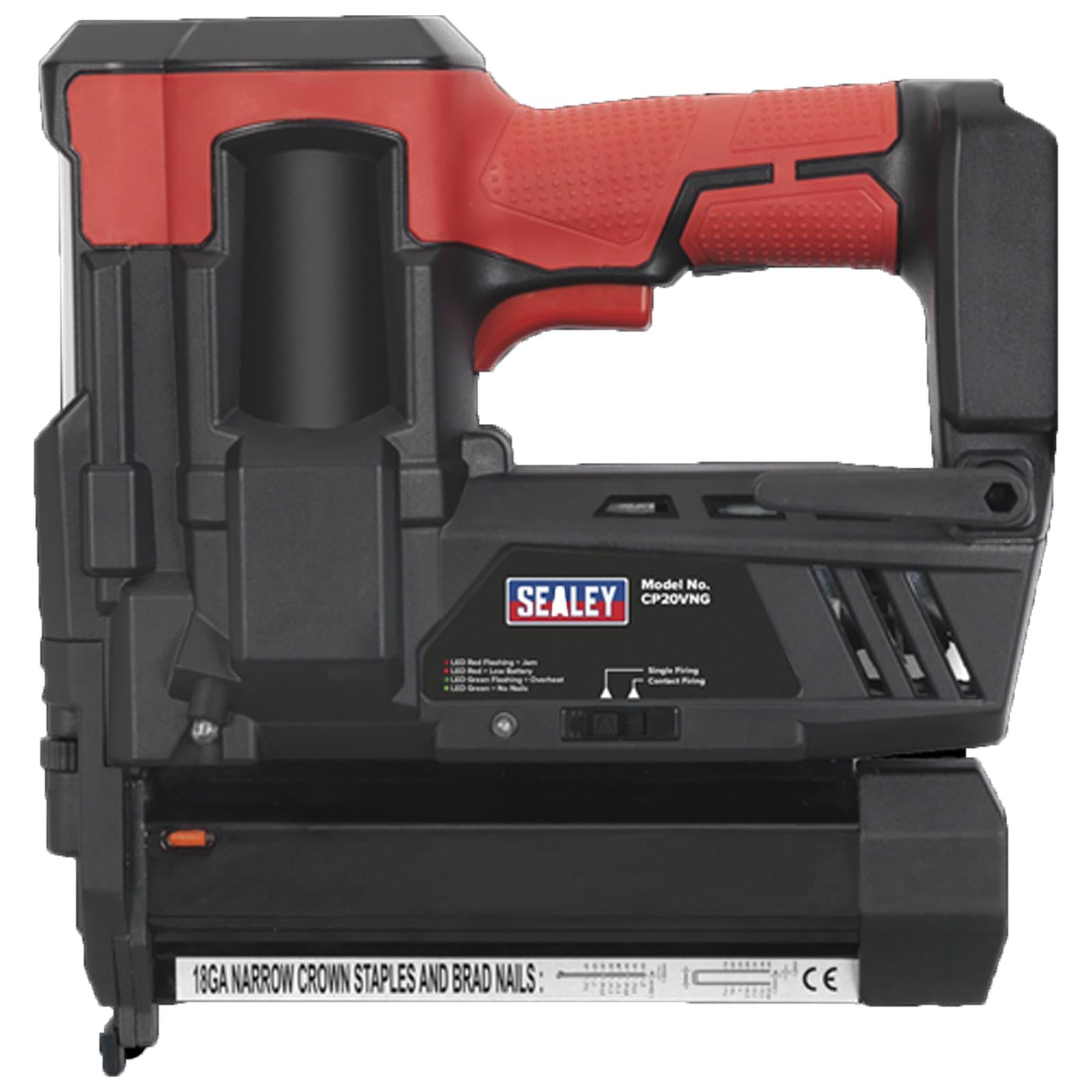 Cordless Staple/Nail Gun Kit From Sealey 18G 20V - 2 Batteries