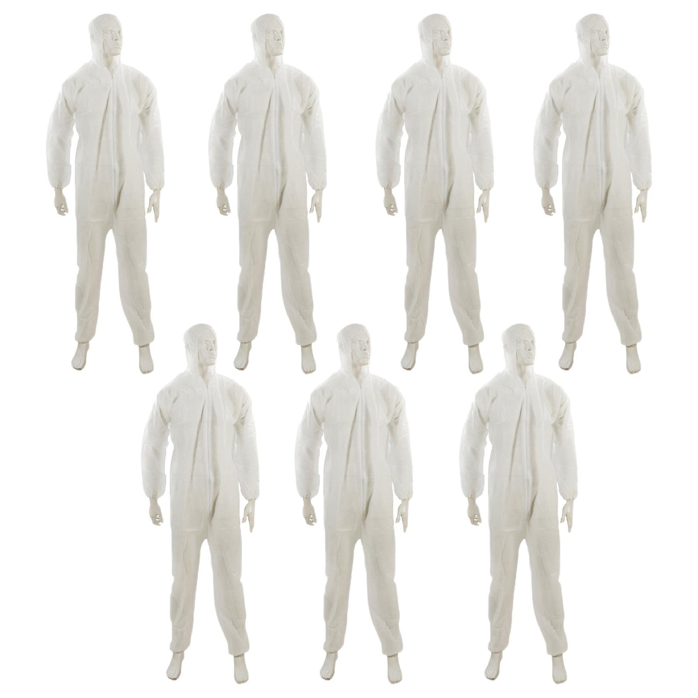 Protective Disposable Overall Boiler Paper Suit Coveralls Protection Suit 10Pcs Large