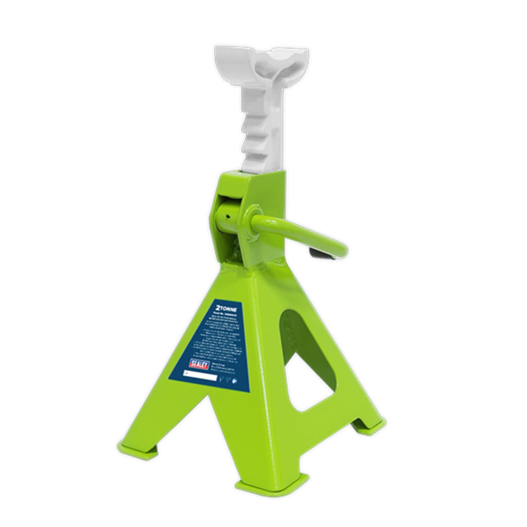 Sealey Axle Stands (Pair) 2tonne per Stand Ratchet Type Hi-Vis Grn