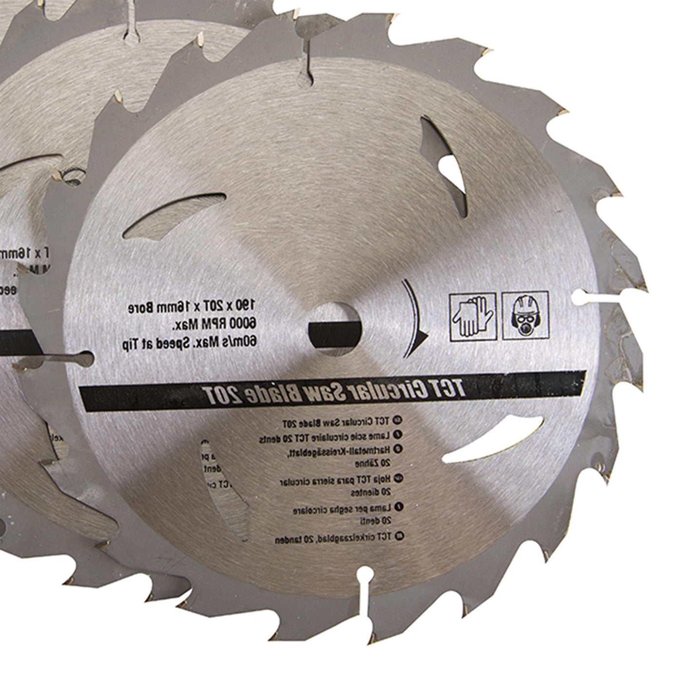 3 Piece TCT Circular Saw Blade Set 190 x 16 - No Ring
